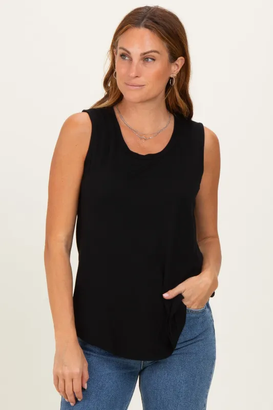 Black Double Layer Nursing Tank Top made by Hello MIZ