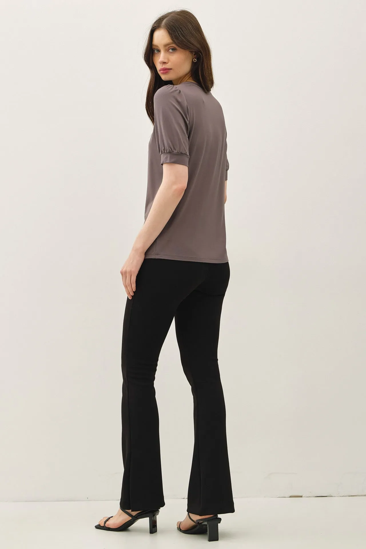 Charcoal Puff Sleeve Basic Top sold by Pinkblush product image thumbnail 3