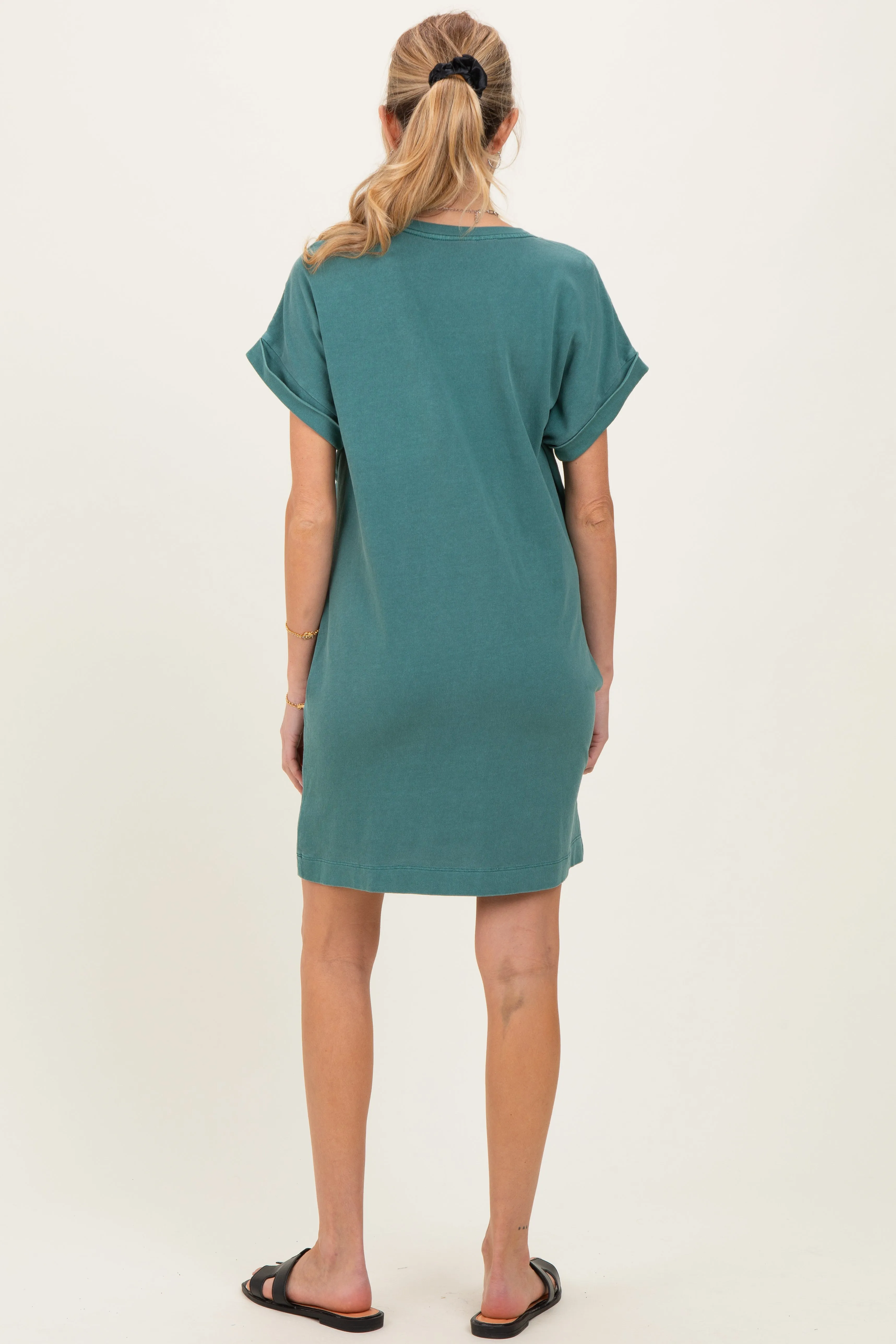 Forest Green Maternity T-Shirt Mini Dress sold by Pinkblush product image thumbnail 4