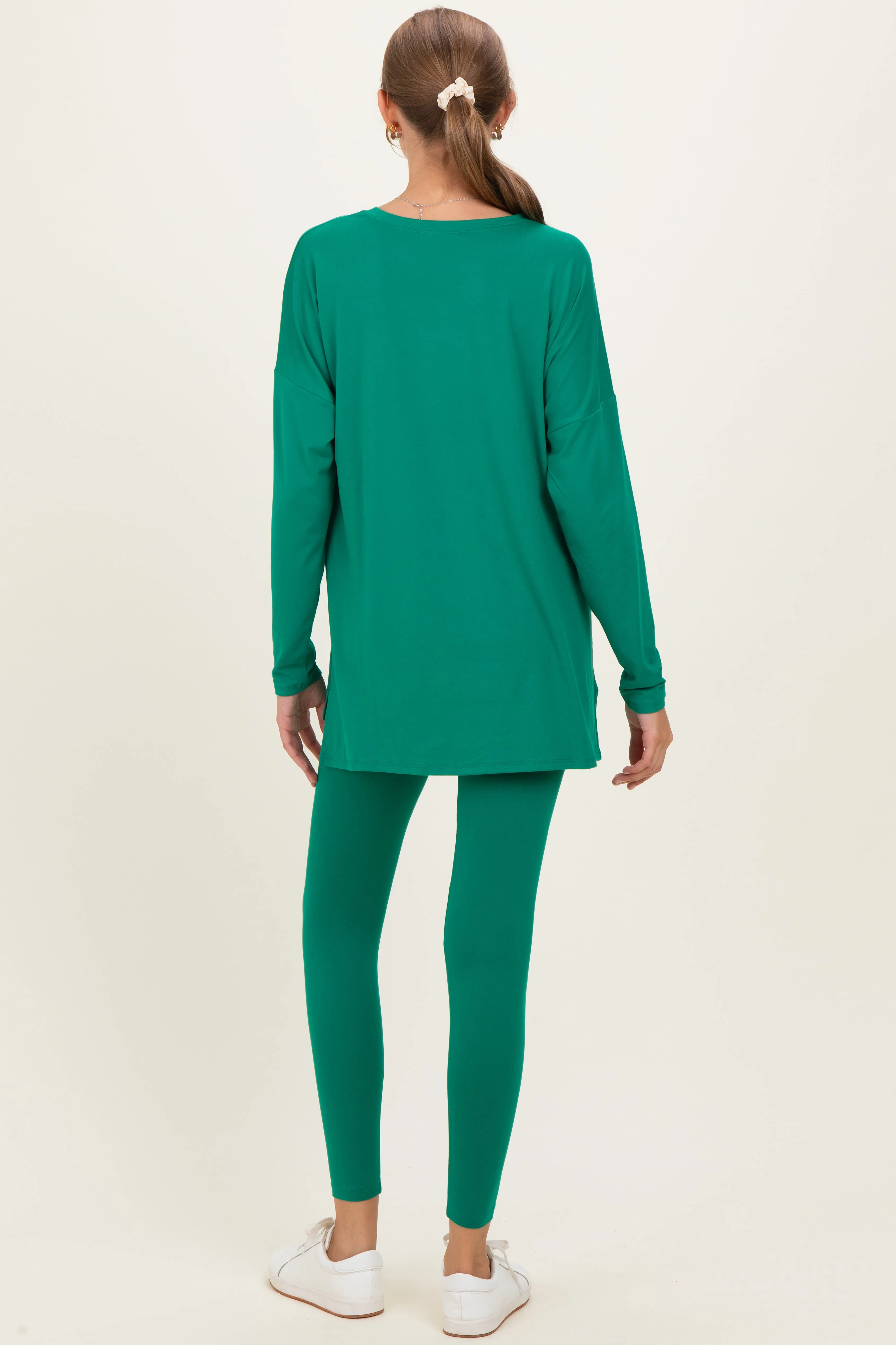 Emerald Brushed Knit Oversized Top and Legging Maternity Set sold by Pinkblush product image thumbnail 4