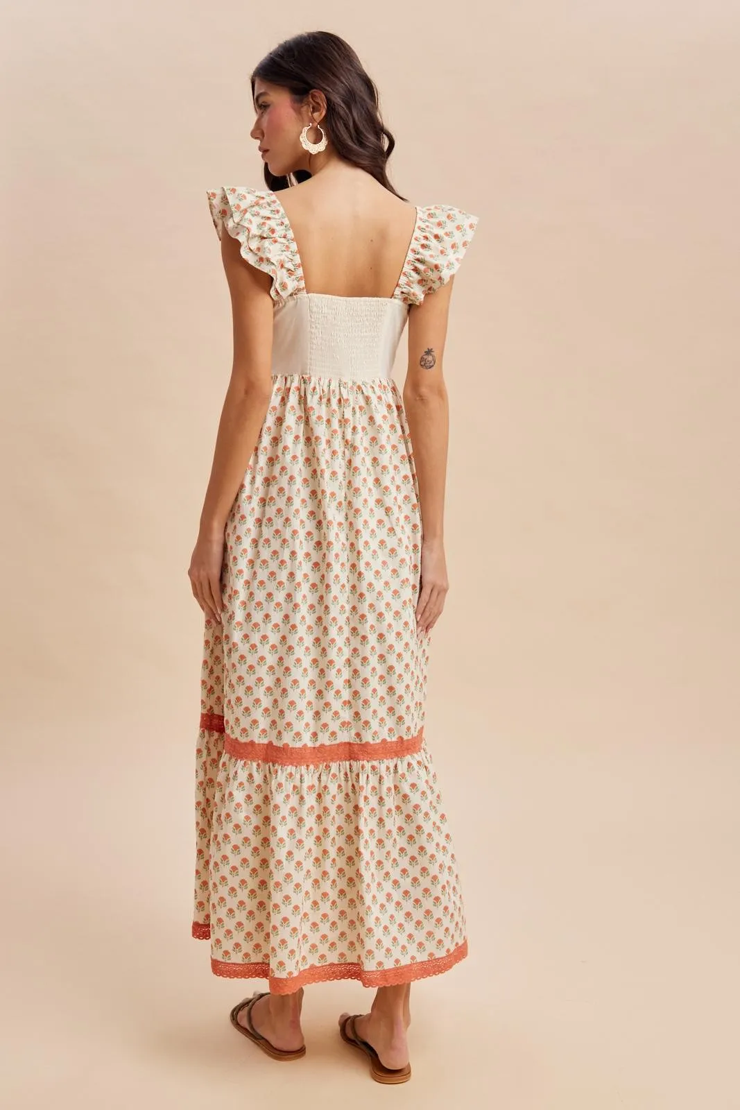 Coral Floral Embroidered Maxi Dress sold by Pinkblush product image thumbnail 4