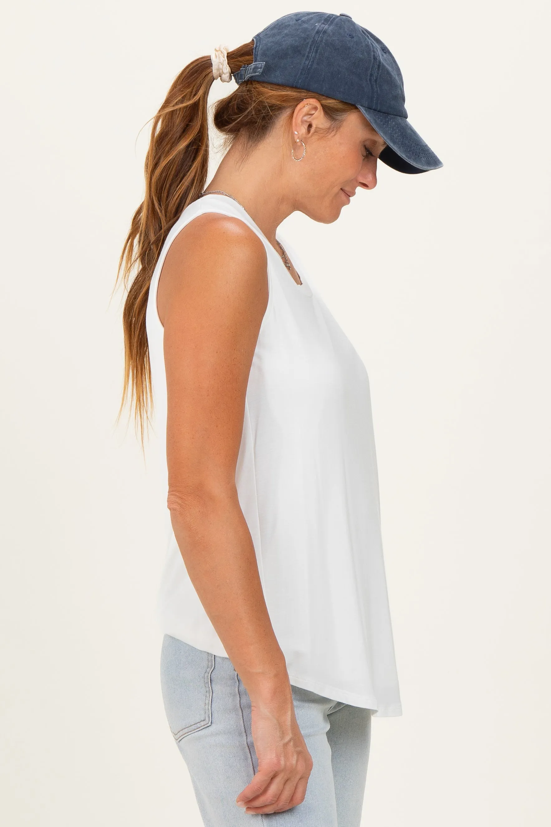 Ivory Double Layer Nursing Tank Top sold by Pinkblush product image thumbnail 2