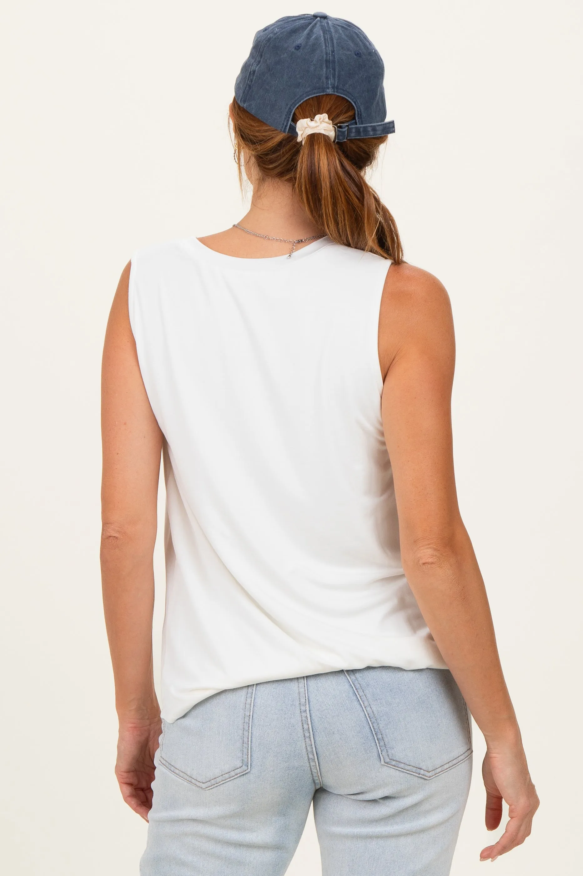 Ivory Double Layer Nursing Tank Top sold by Pinkblush product image thumbnail 3