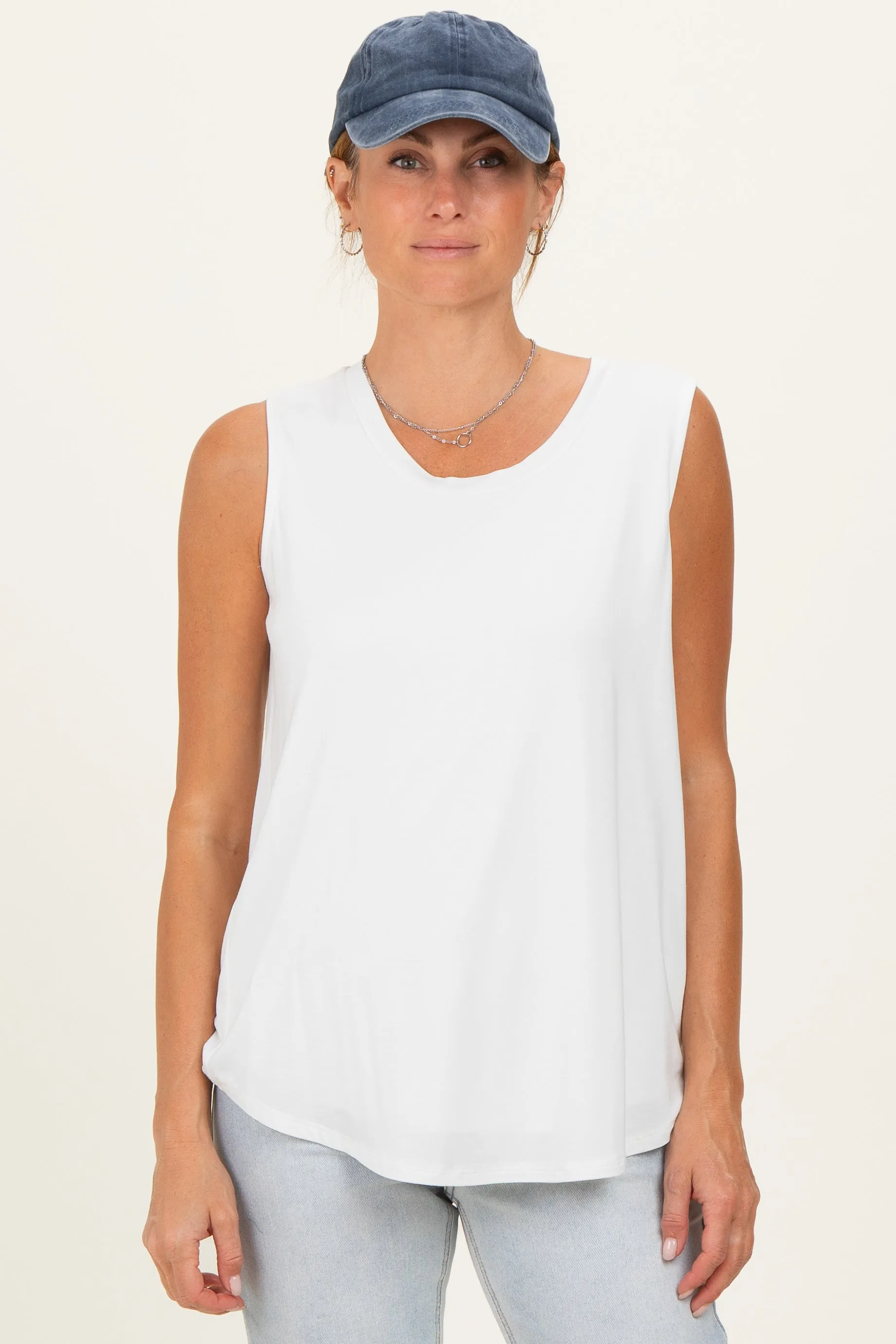 Ivory Double Layer Nursing Tank Top sold by Pinkblush