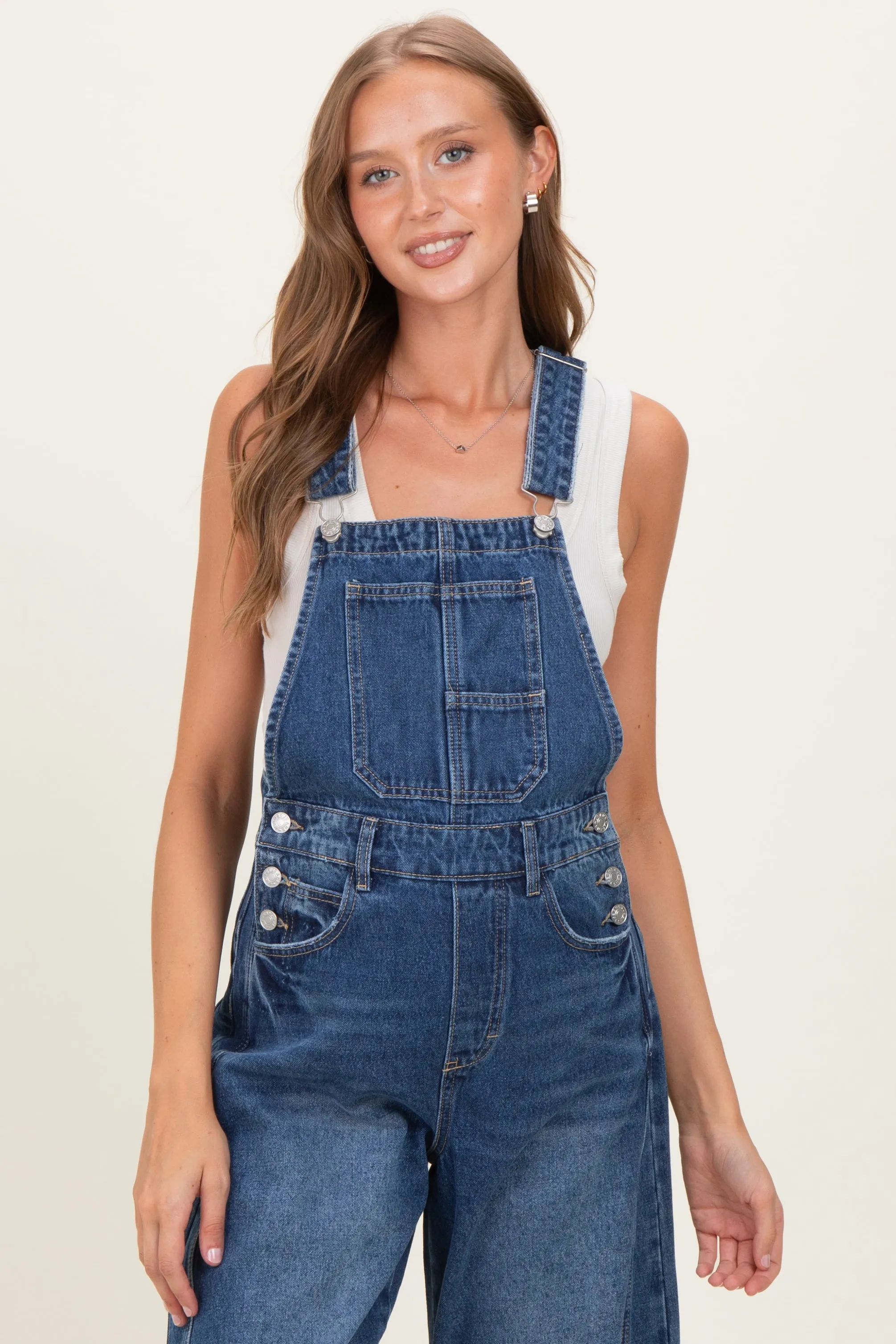 Blue Barrel Leg Maternity Denim Overalls sold by Pinkblush product image thumbnail 3