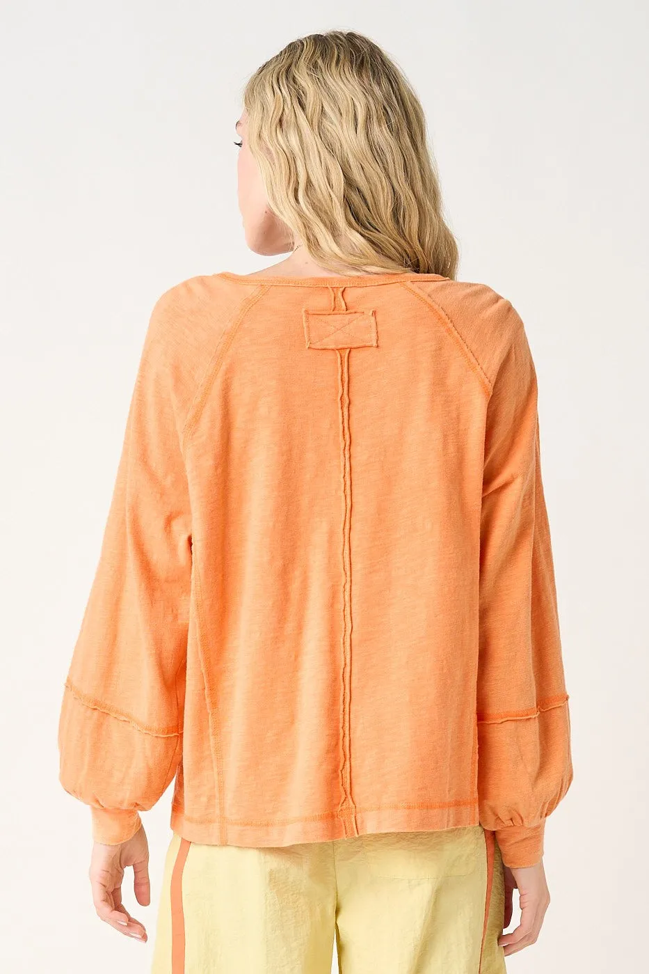 Citrus Orange Mineral Wash Exposed Seam Top sold by Pinkblush product image thumbnail 4