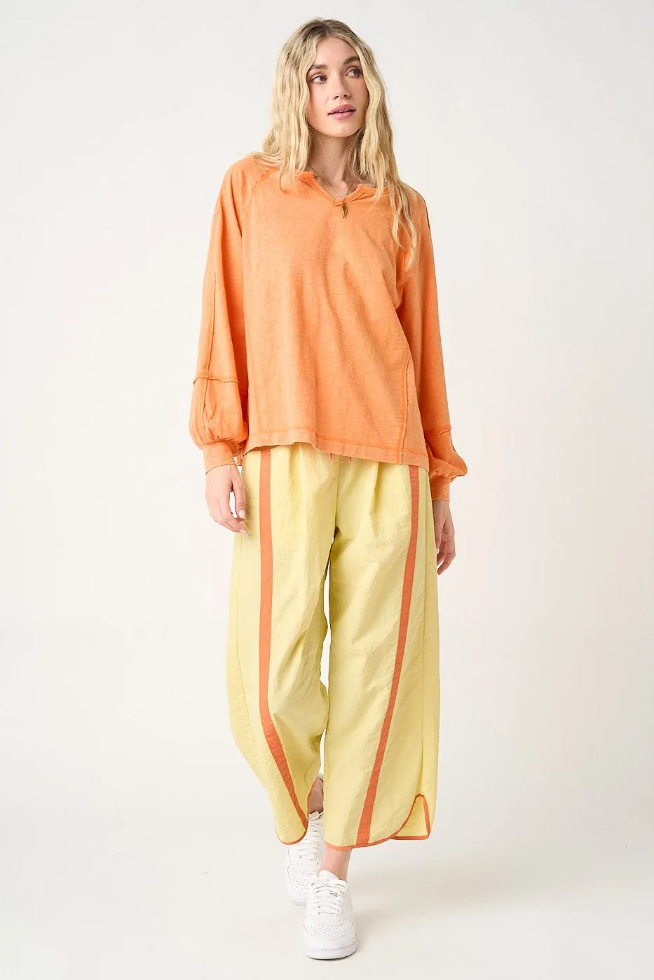 Citrus Orange Mineral Wash Exposed Seam Top sold by Pinkblush product image thumbnail 5