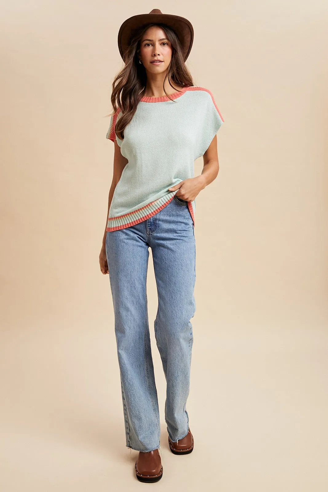 Mint Colorblock Dolman Sweater Top sold by Pinkblush product image thumbnail 4