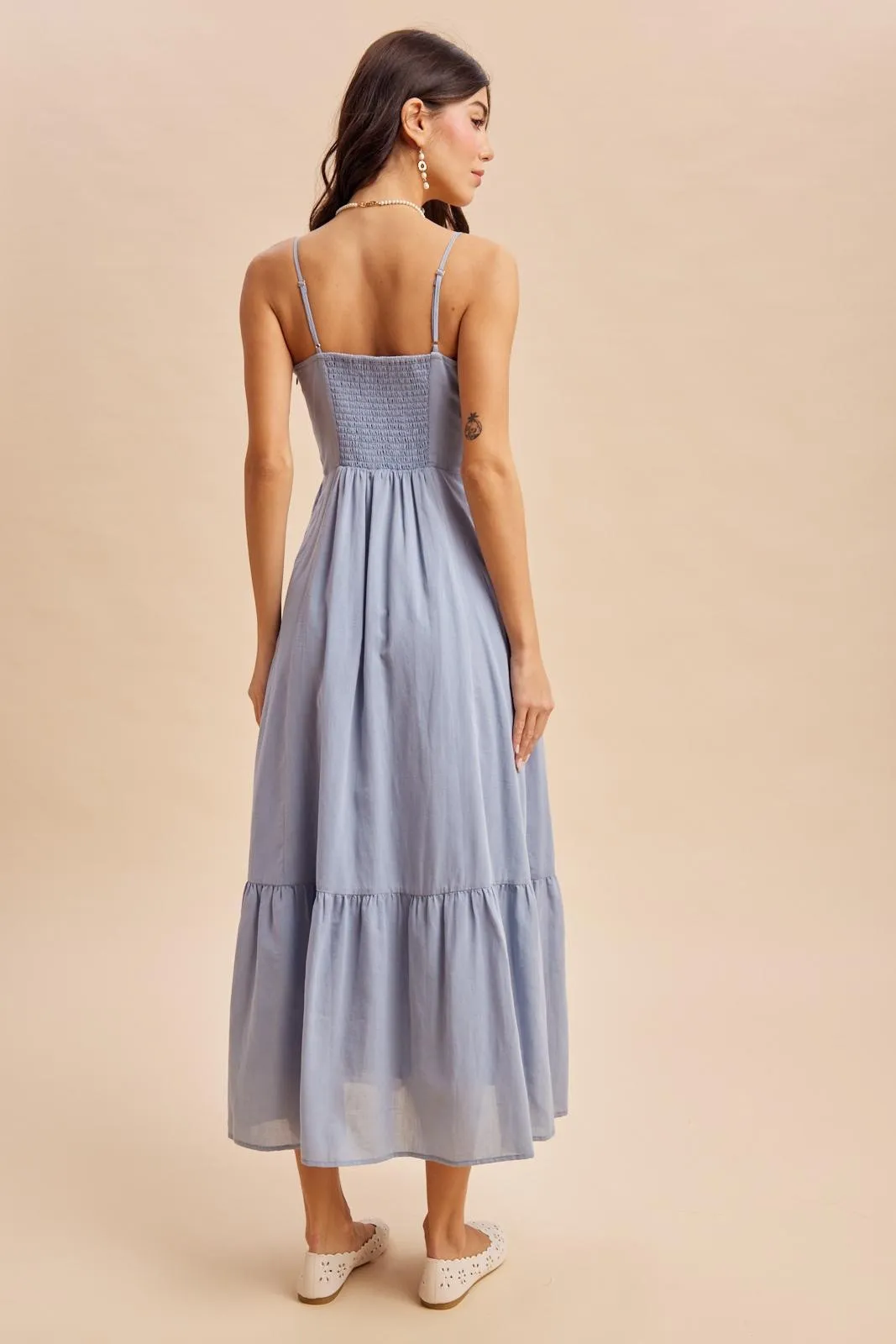 Blue Lace Accent Maxi Dress sold by Pinkblush product image thumbnail 4
