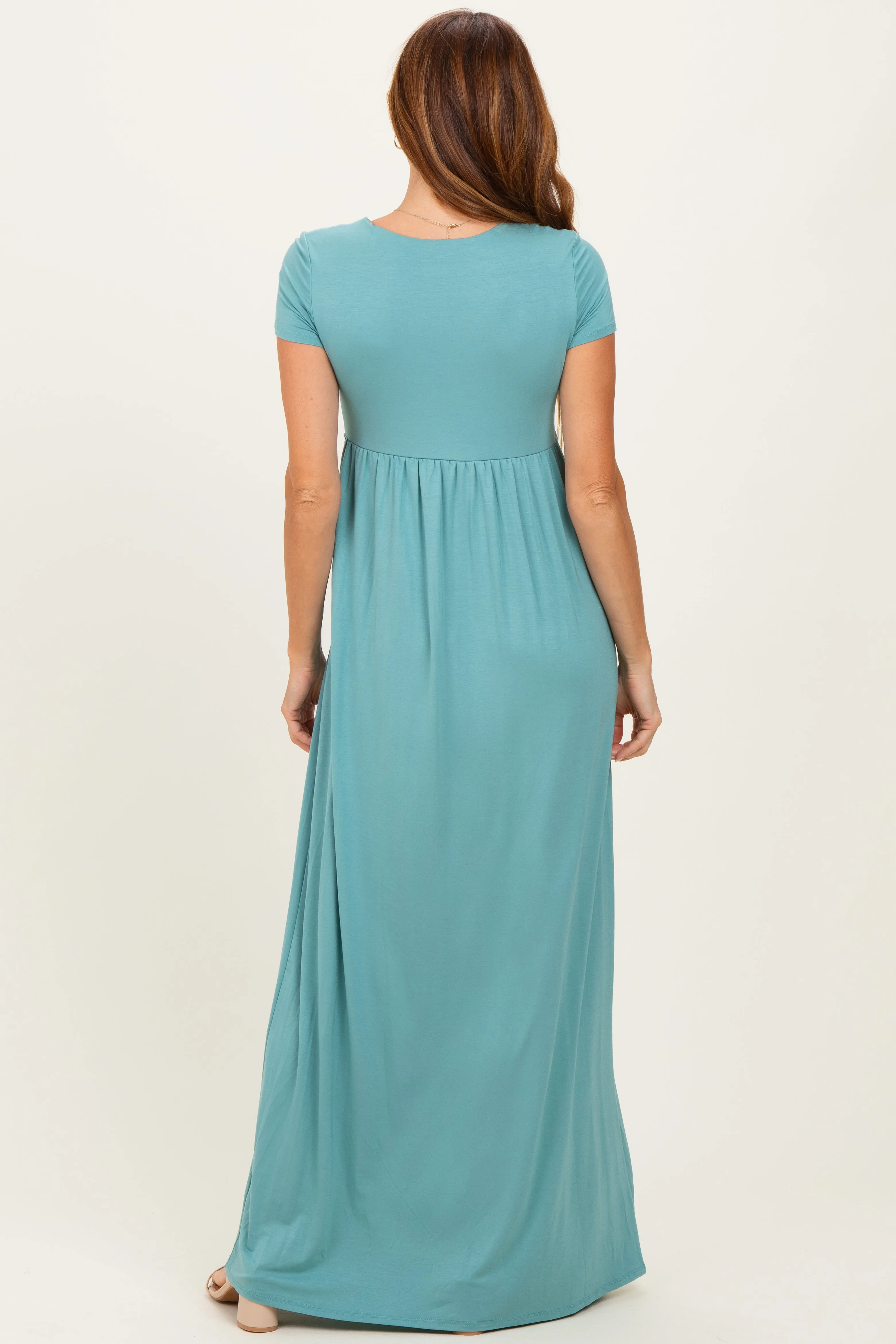 PinkBlush Slate Draped Nursing Maxi Dress sold by Pinkblush product image thumbnail 3