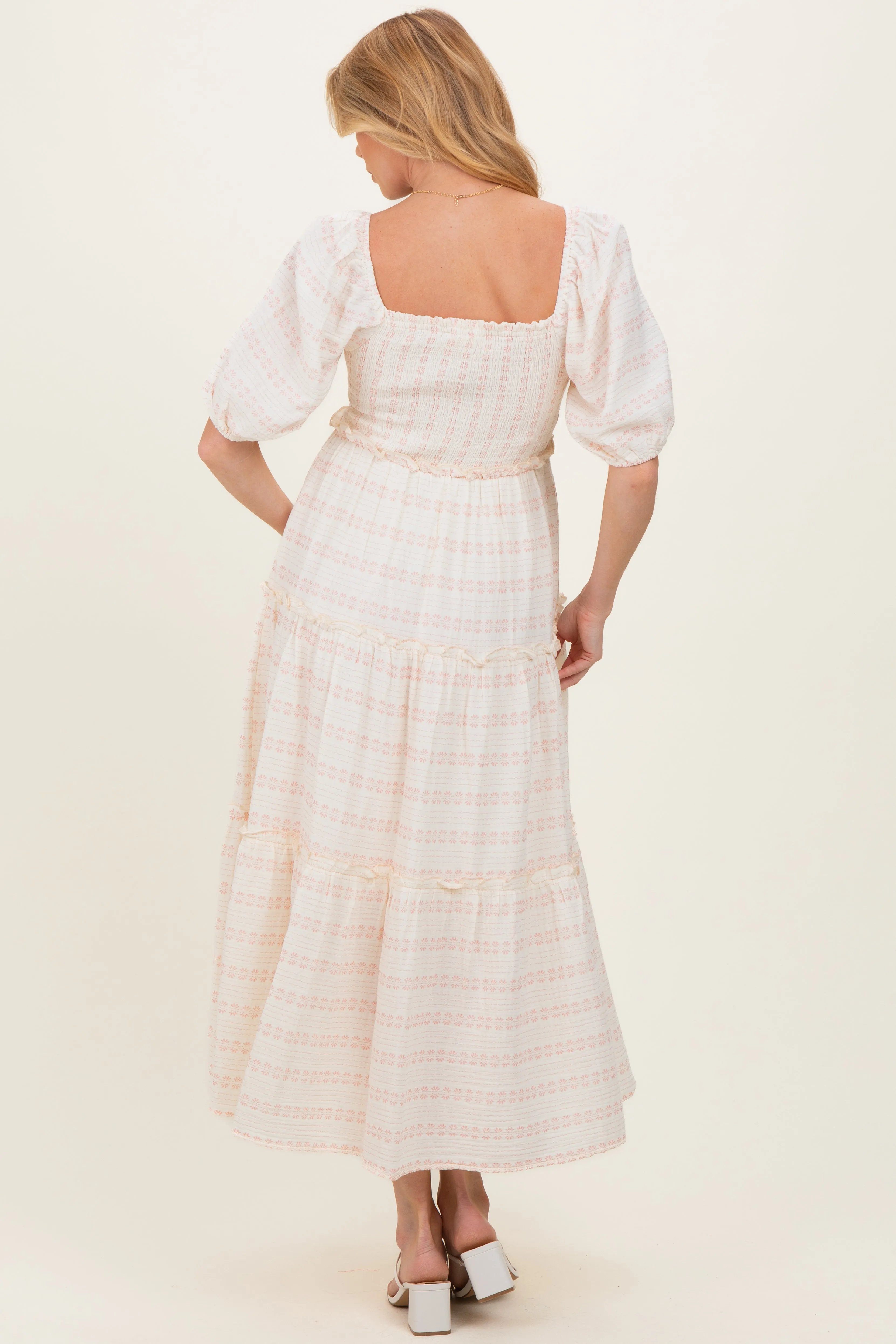 Pink Soft Floral Smocked Maternity Maxi Dress sold by Pinkblush product image thumbnail 3