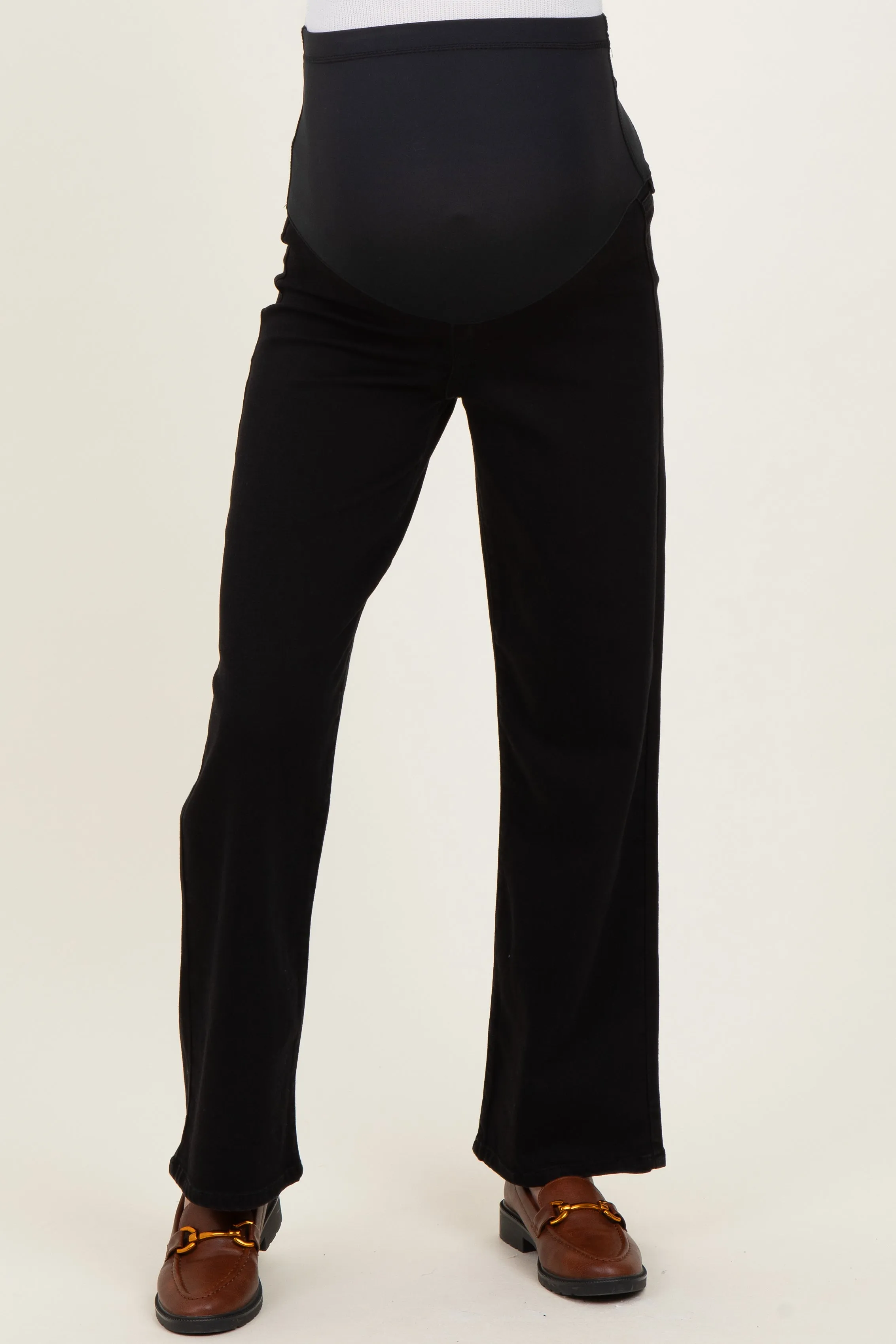 Black Relaxed Straight Maternity Jeans sold by Pinkblush product image thumbnail 2