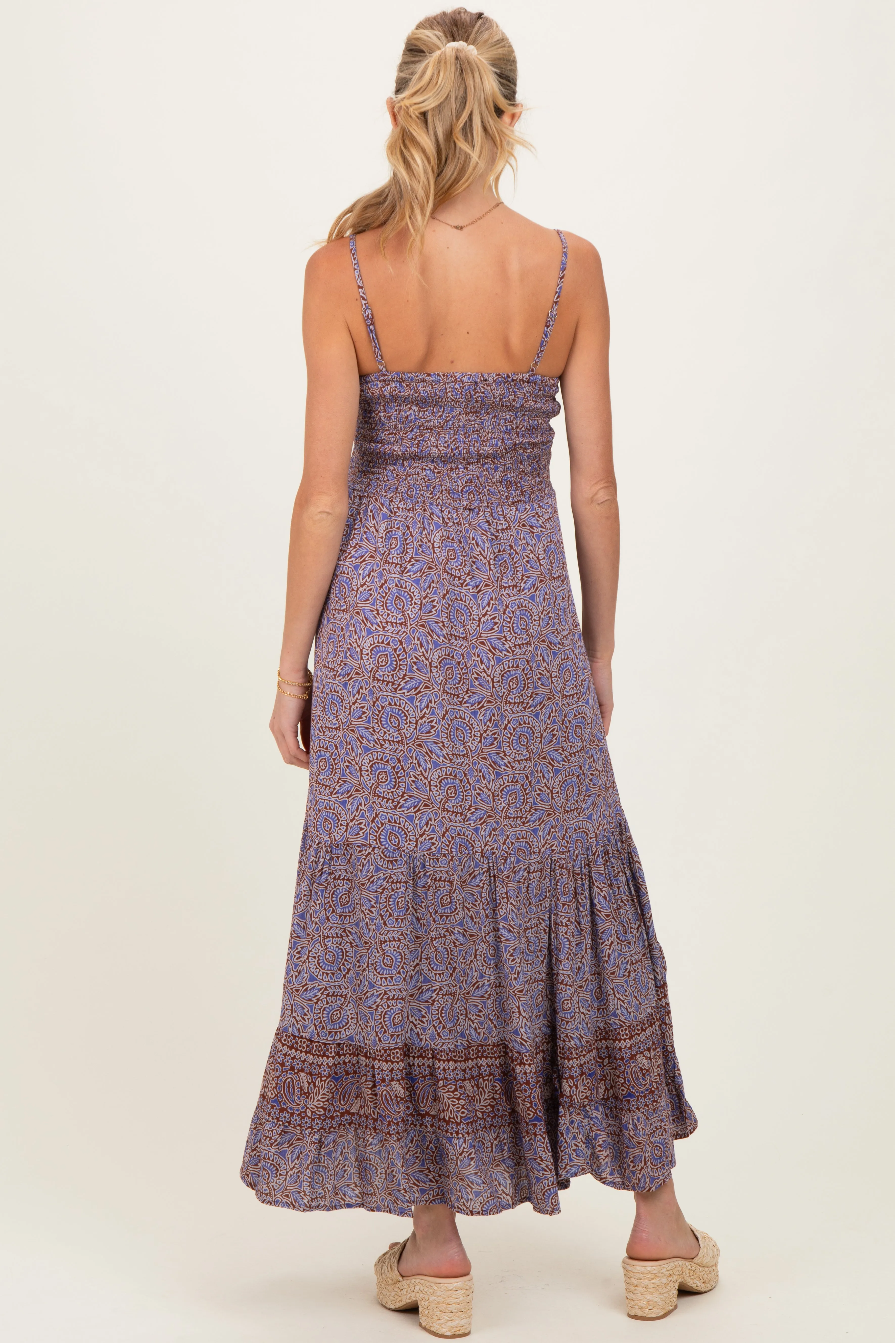 Charcoal Printed Twisted Front Maternity Maxi Dress sold by Pinkblush product image thumbnail 3