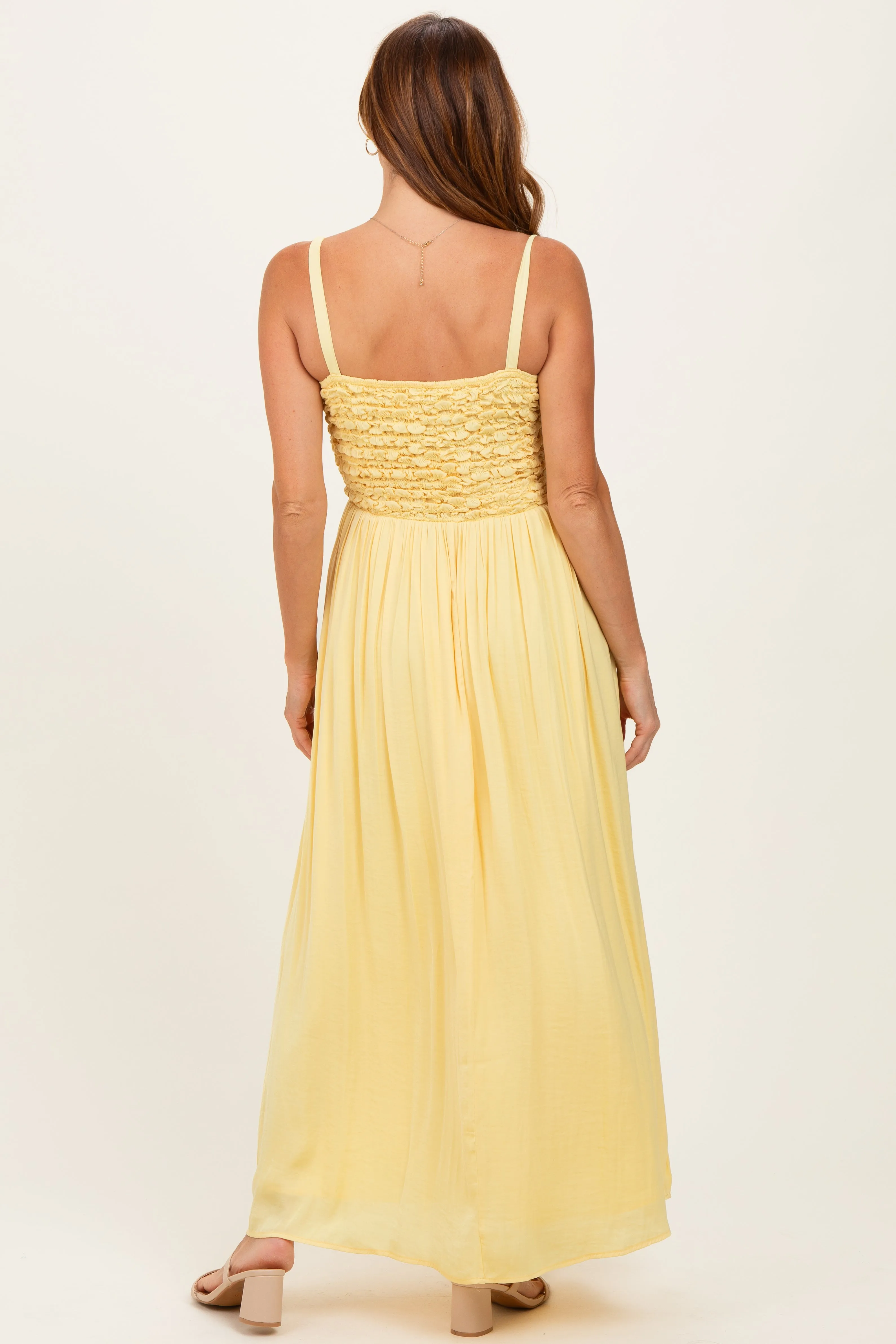 Banana Textured Smocked Maxi Dress sold by Pinkblush product image thumbnail 4