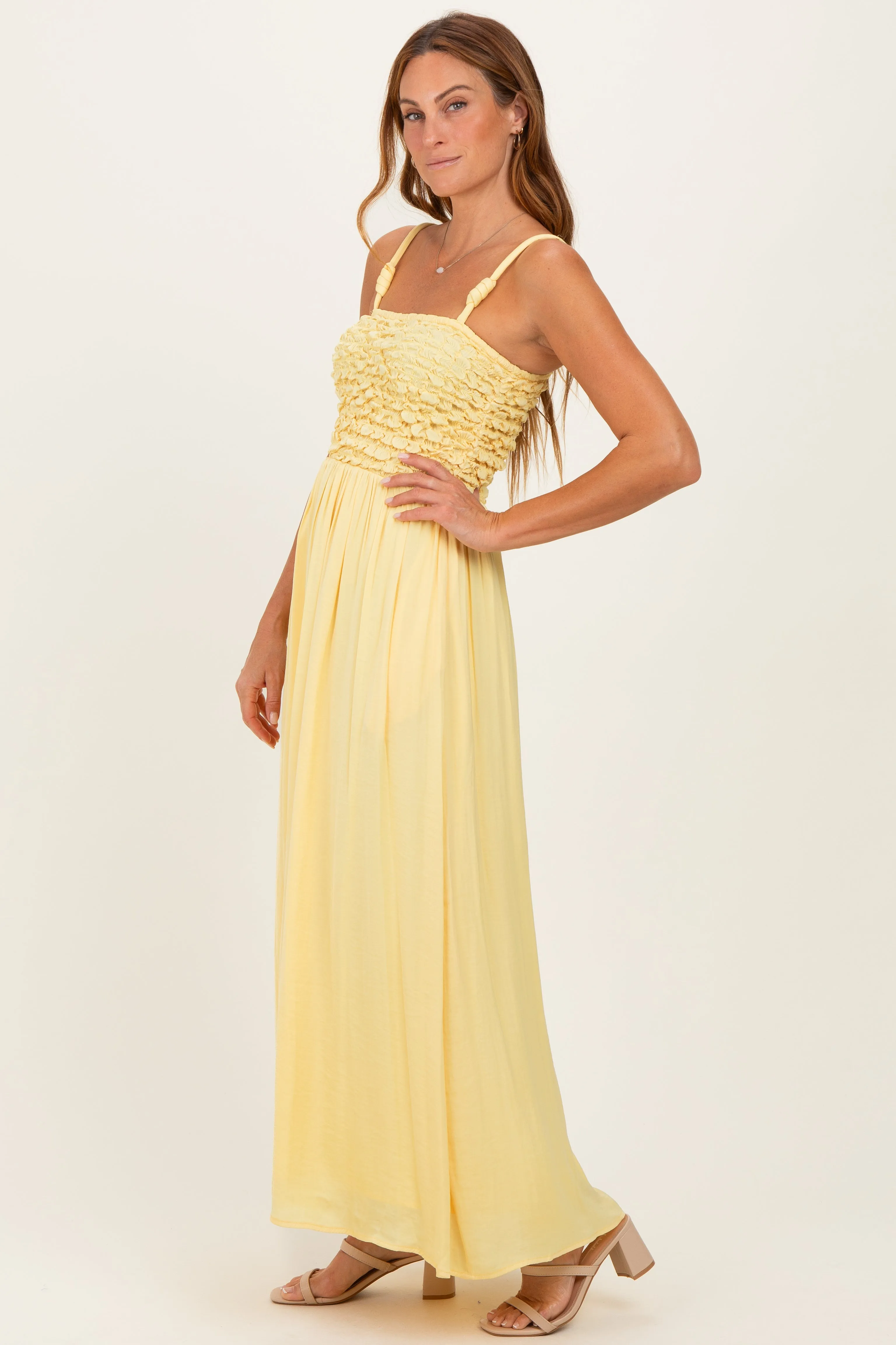 Banana Textured Smocked Maxi Dress sold by Pinkblush product image thumbnail 3