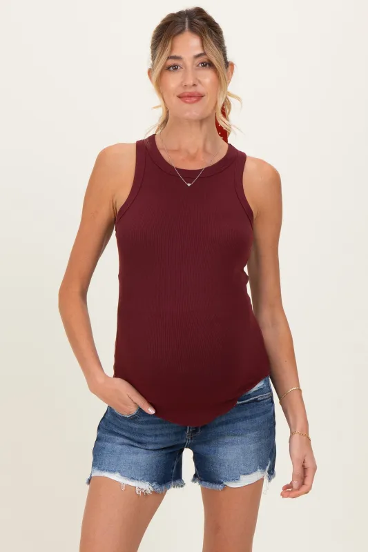 Navy Distressed Fringe Hem Maternity Shorts made by Risen