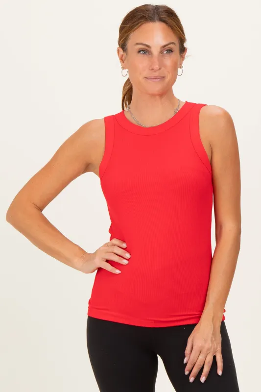 Ruby Ribbed High Neck Tank Top made by Zenana Outfitters