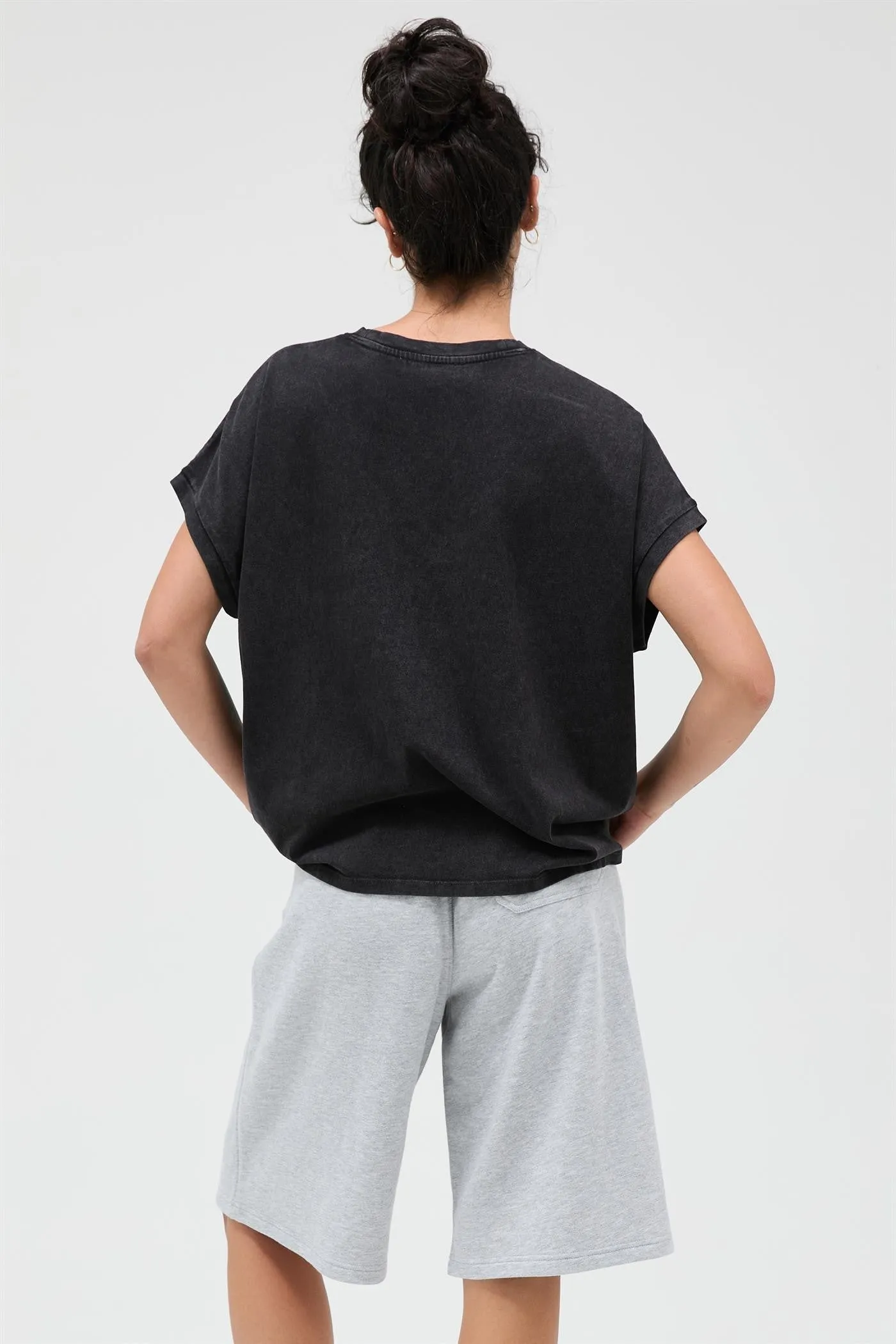 Black Mineral Wash Boxy Fit T-Shirt sold by Pinkblush product image thumbnail 3