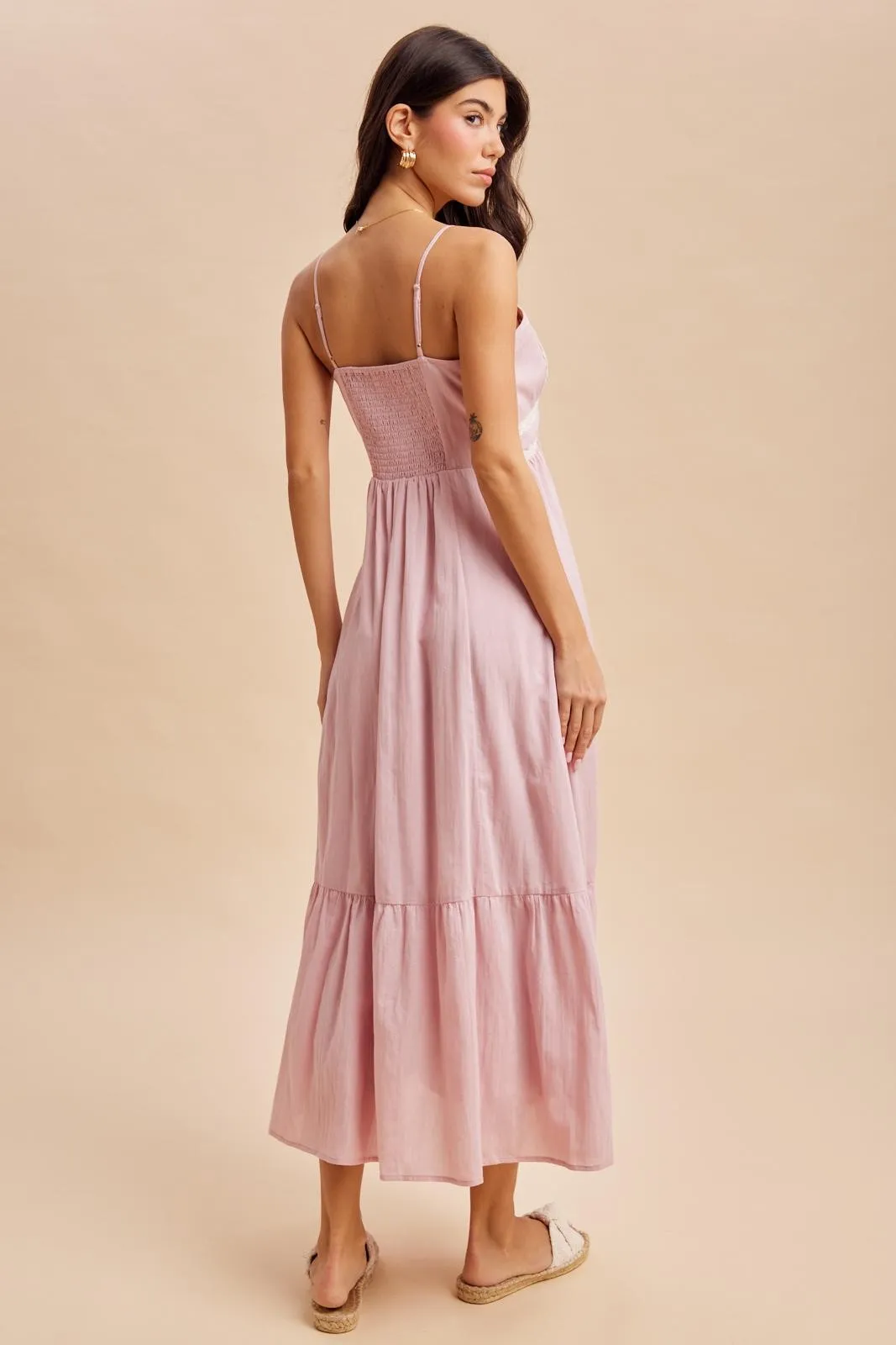 Pink Lace Accent Maxi Dress sold by Pinkblush product image thumbnail 4