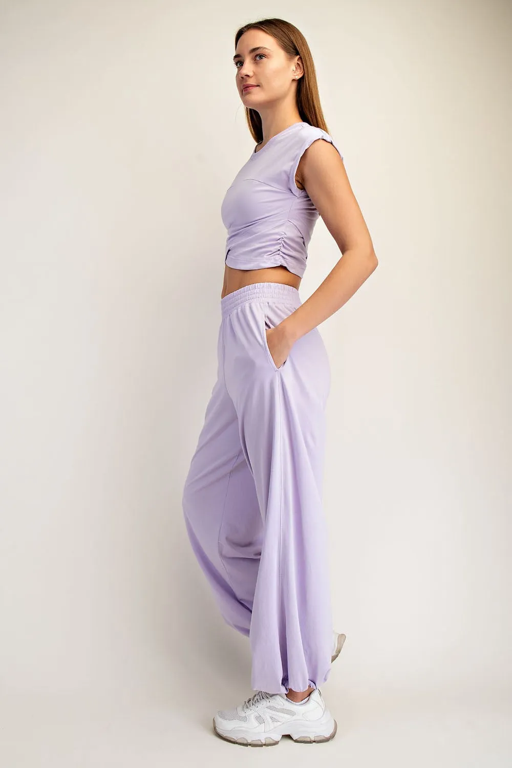 Lavender Cropped Tank Pant Set sold by Pinkblush product image thumbnail 2