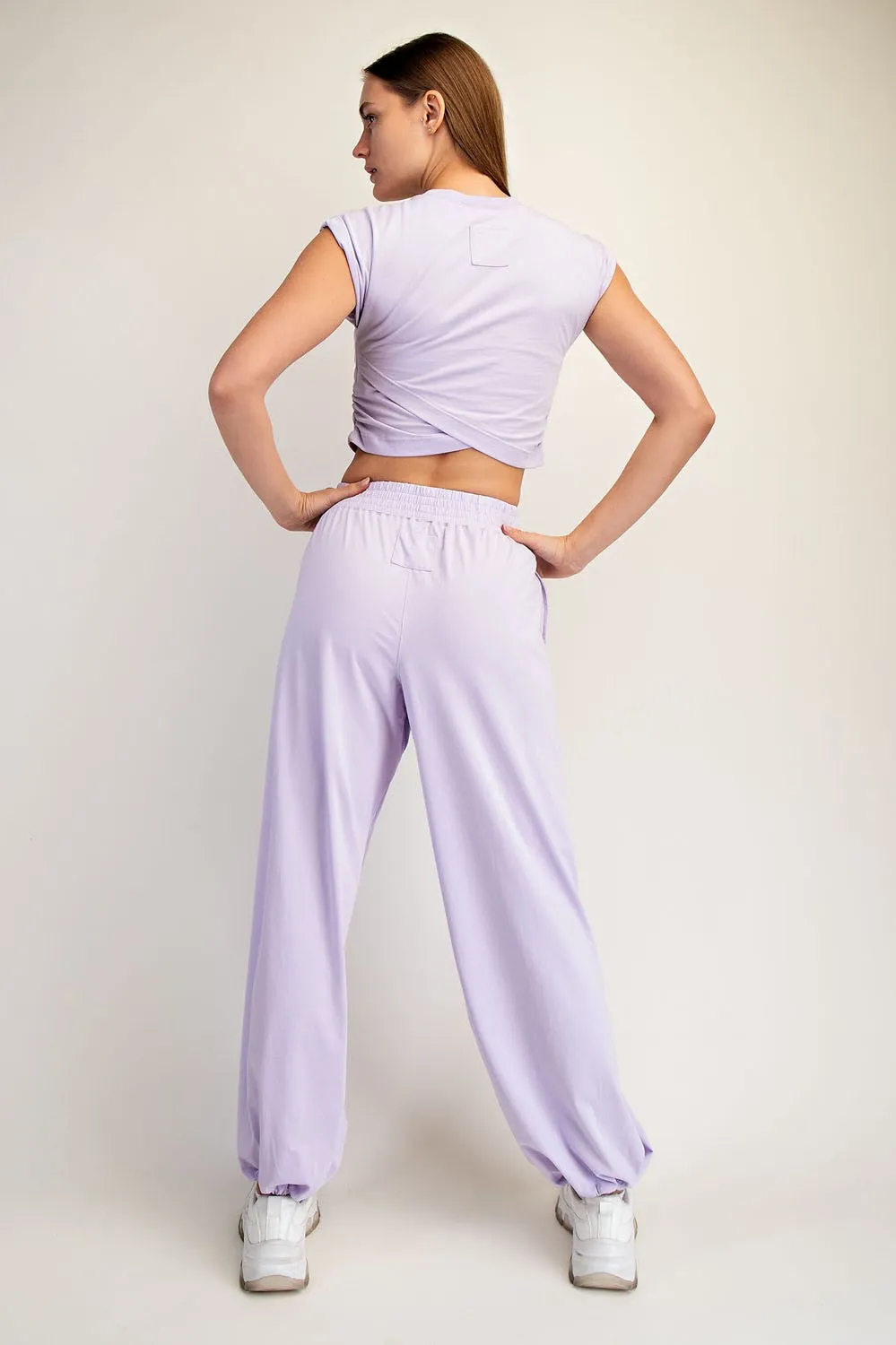 Lavender Cropped Tank Pant Set sold by Pinkblush product image thumbnail 3