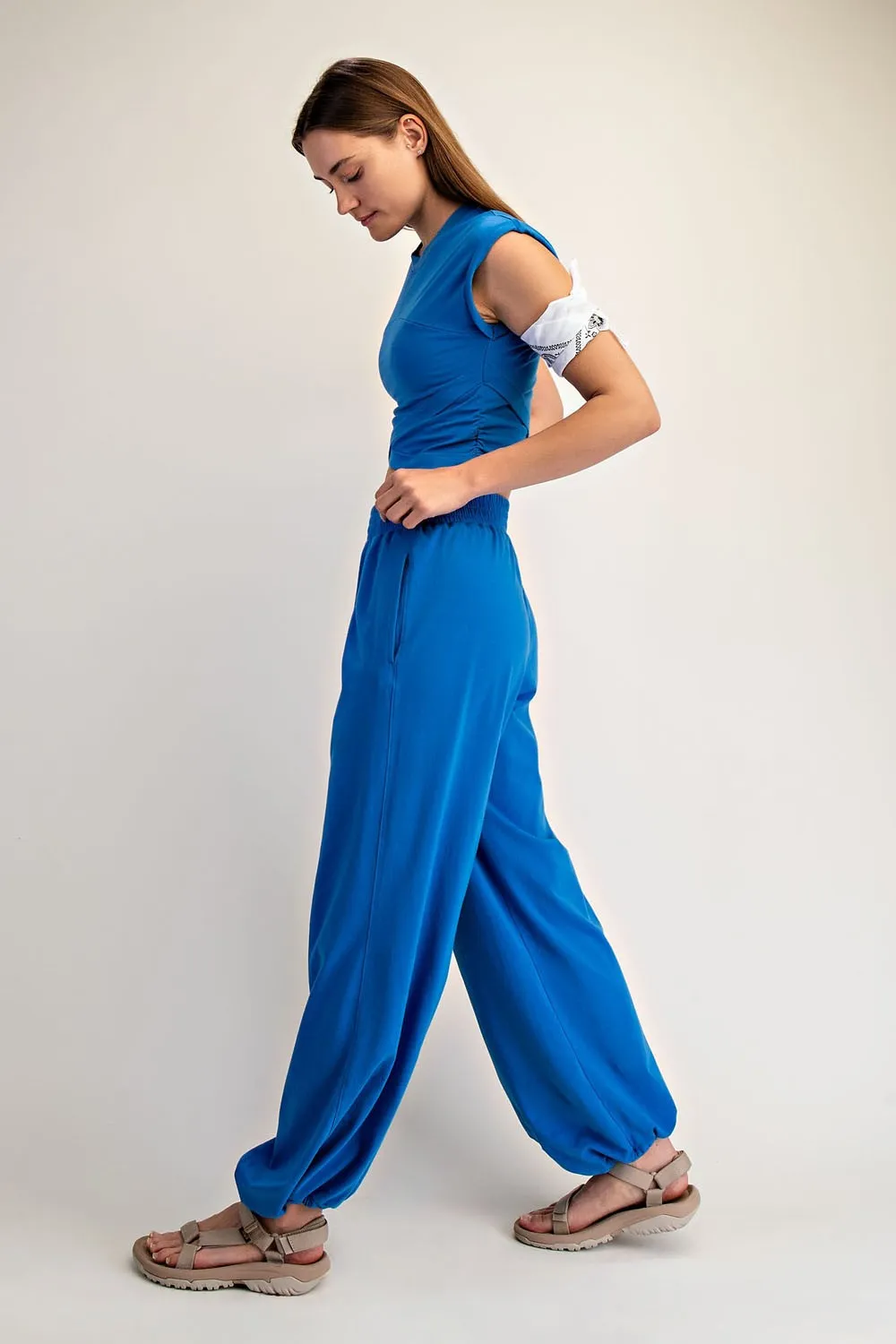 Royal Blue Cropped Tank Pant Set sold by Pinkblush product image thumbnail 2