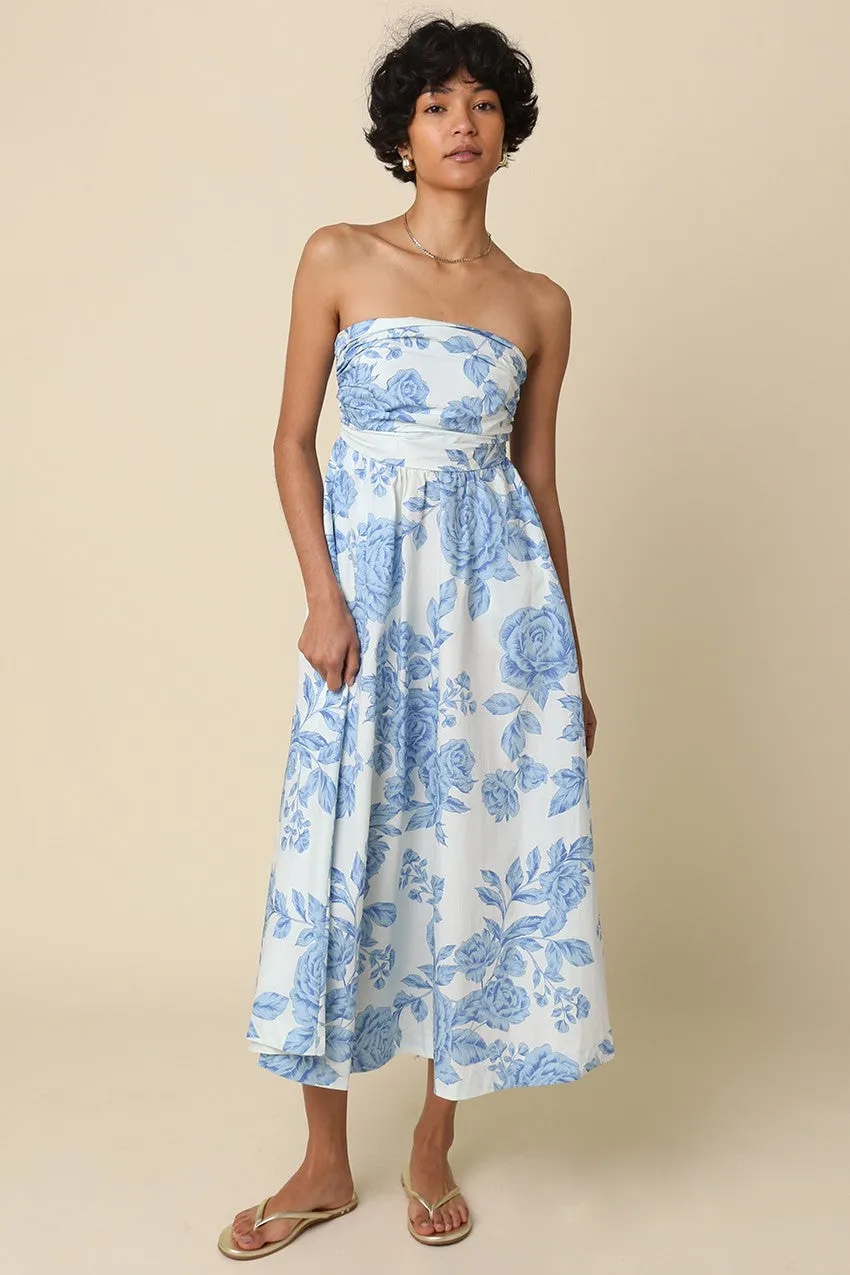 Blue Blossom Print Strapless Maxi Dress sold by Pinkblush product image thumbnail 2