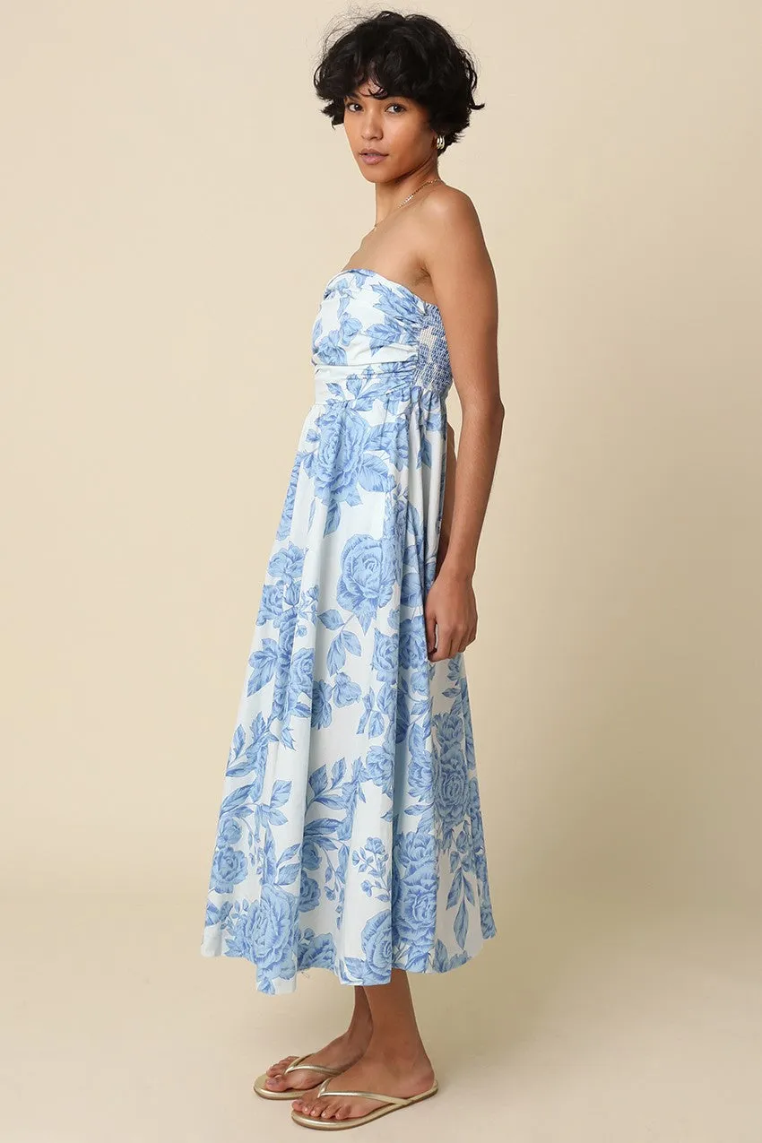 Blue Blossom Print Strapless Maxi Dress sold by Pinkblush product image thumbnail 3