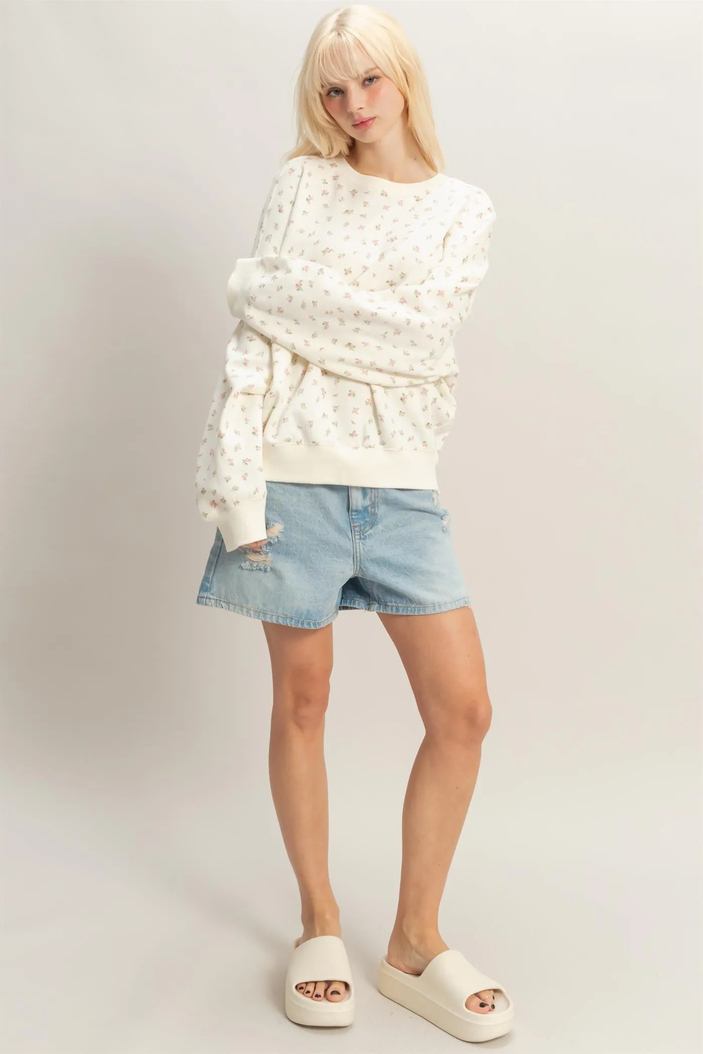 Pink Ditsy Floral Sweatshirt sold by Pinkblush product image thumbnail 4