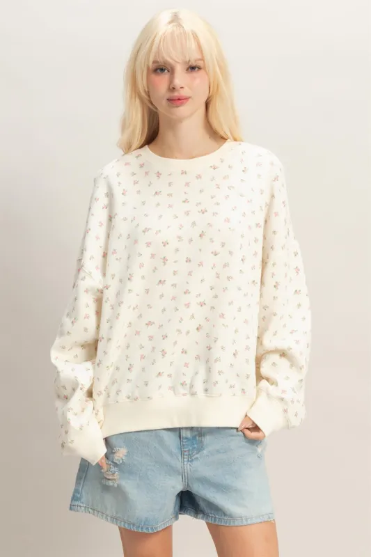 Pink Ditsy Floral Sweatshirt made by HYFVE