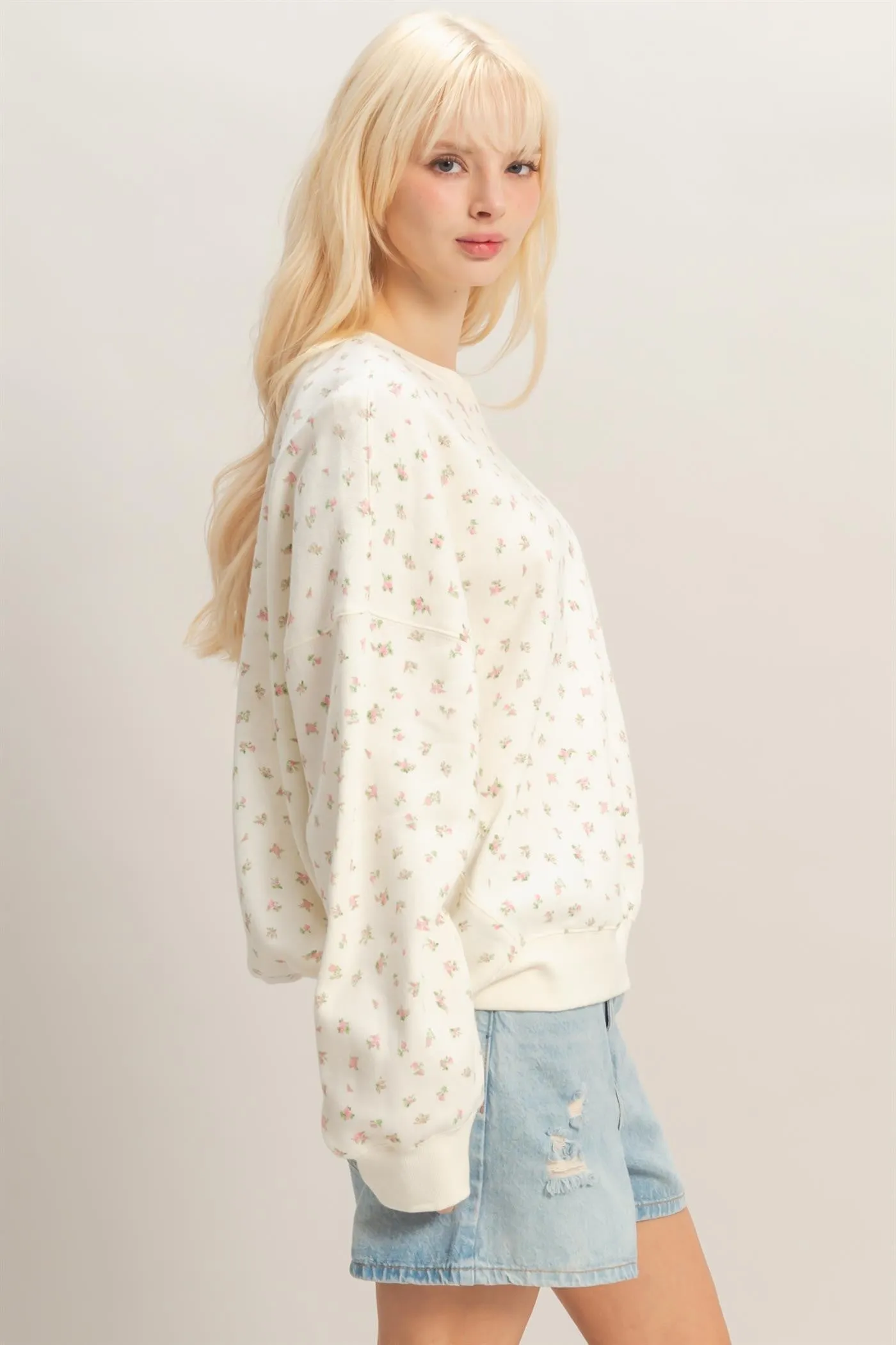 Pink Ditsy Floral Sweatshirt sold by Pinkblush product image thumbnail 2