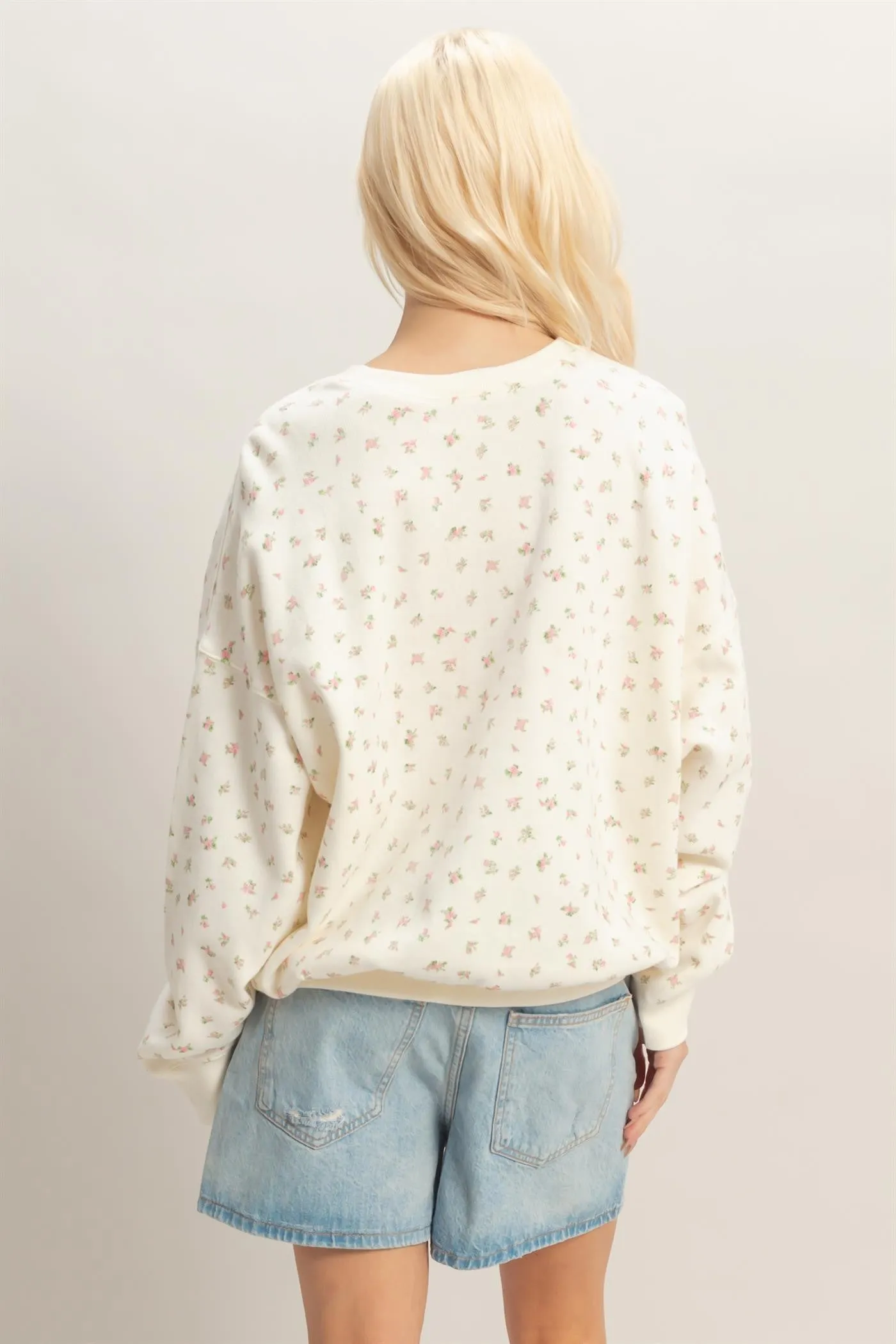 Pink Ditsy Floral Sweatshirt sold by Pinkblush product image thumbnail 3
