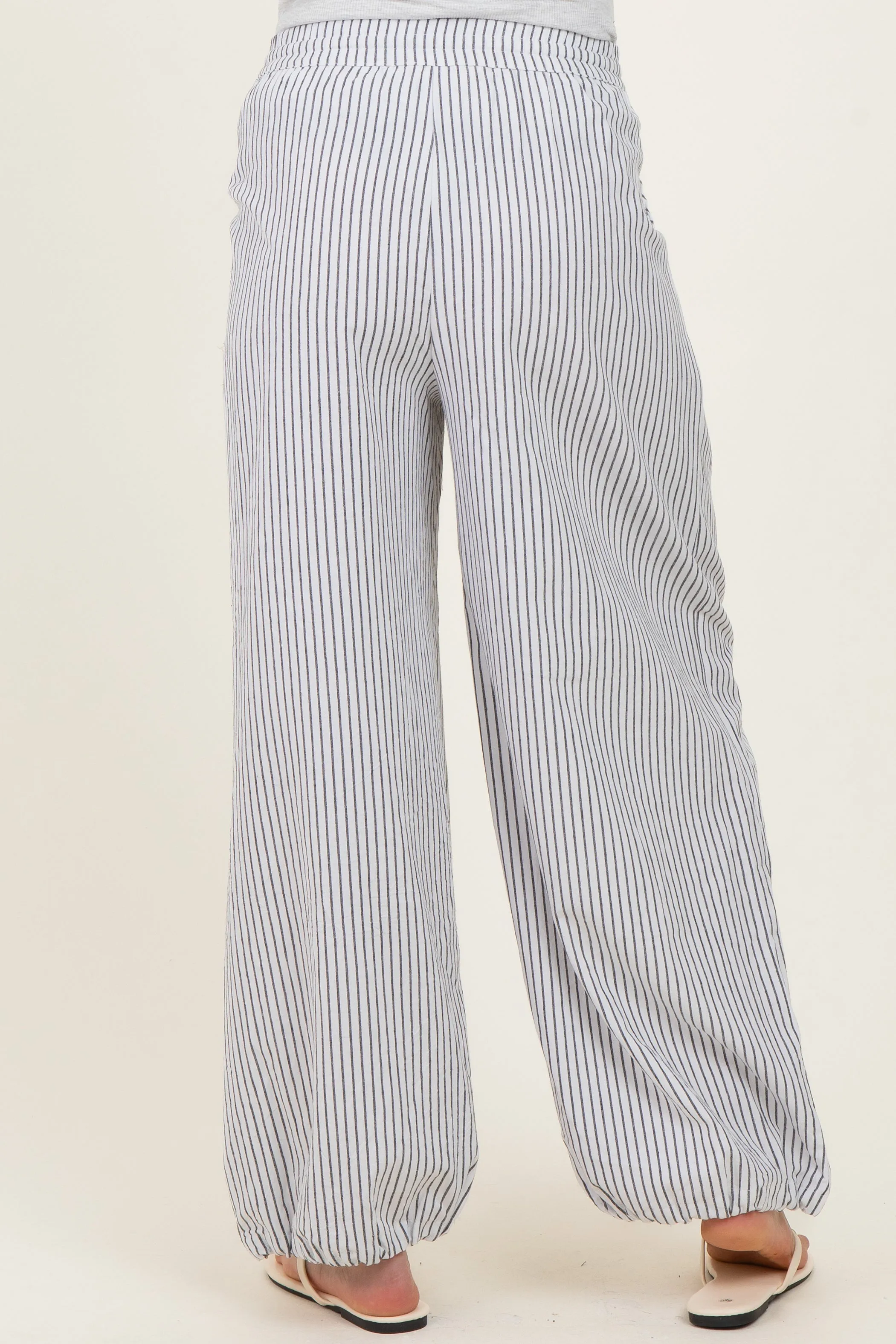 Black Striped Balloon Maternity Pants sold by Pinkblush product image thumbnail 5