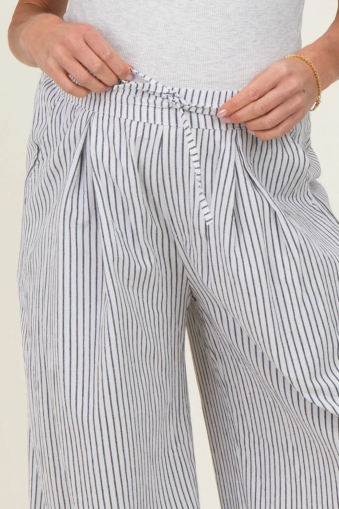 Black Striped Balloon Maternity Pants sold by Pinkblush product image thumbnail 3
