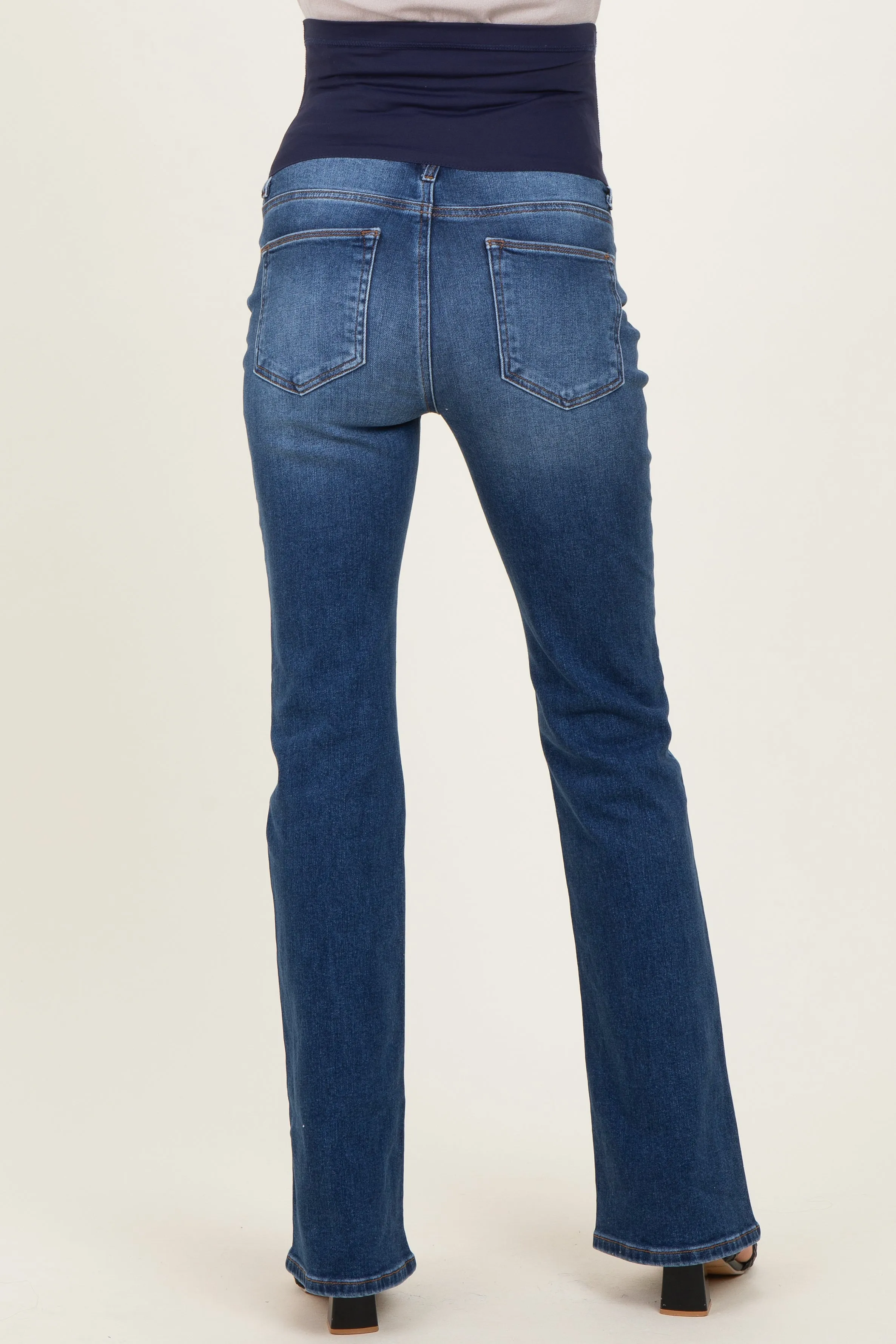 Navy Classic Wash Bootcut Maternity Jeans sold by Pinkblush product image thumbnail 4