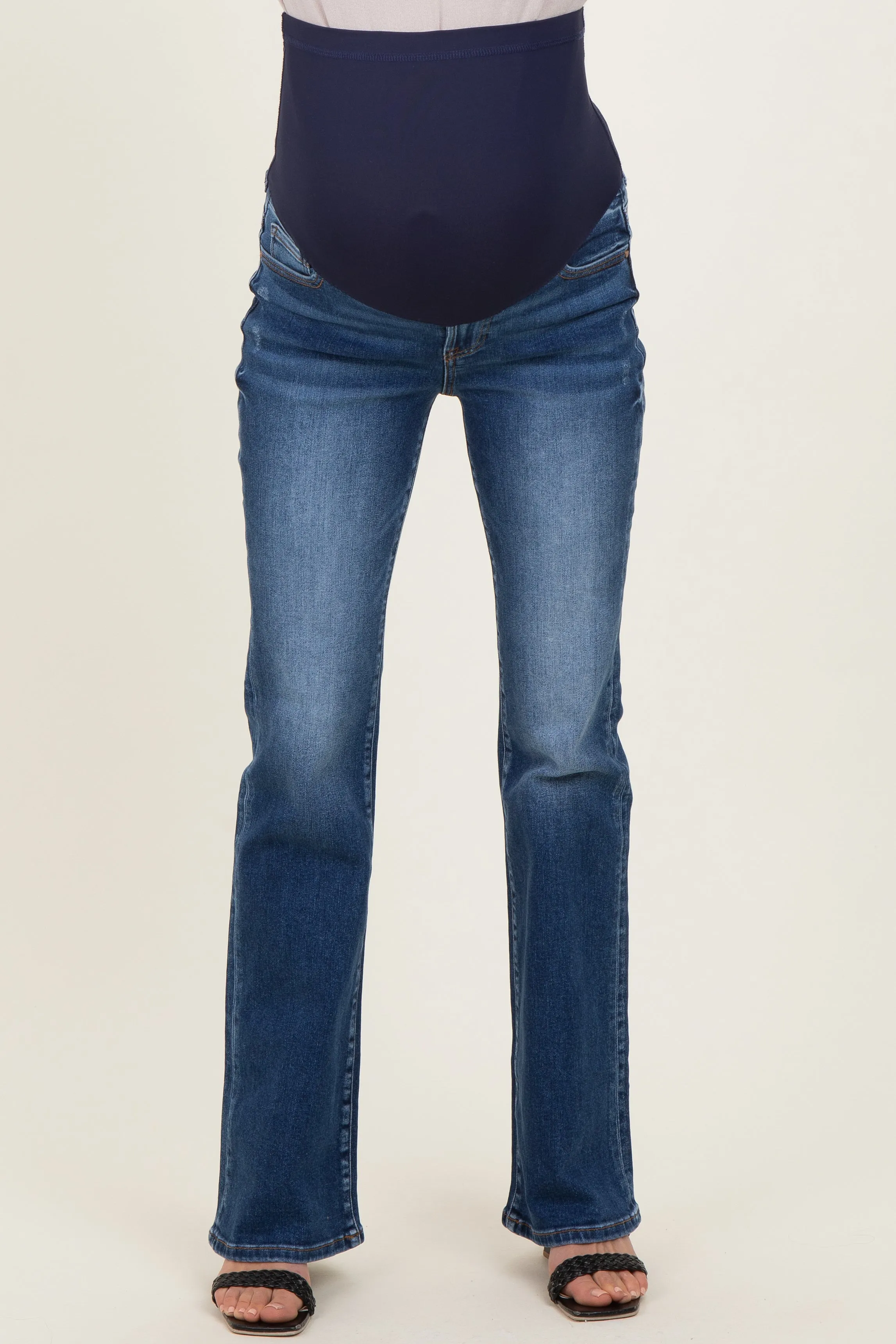 Navy Classic Wash Bootcut Maternity Jeans sold by Pinkblush product image thumbnail 2