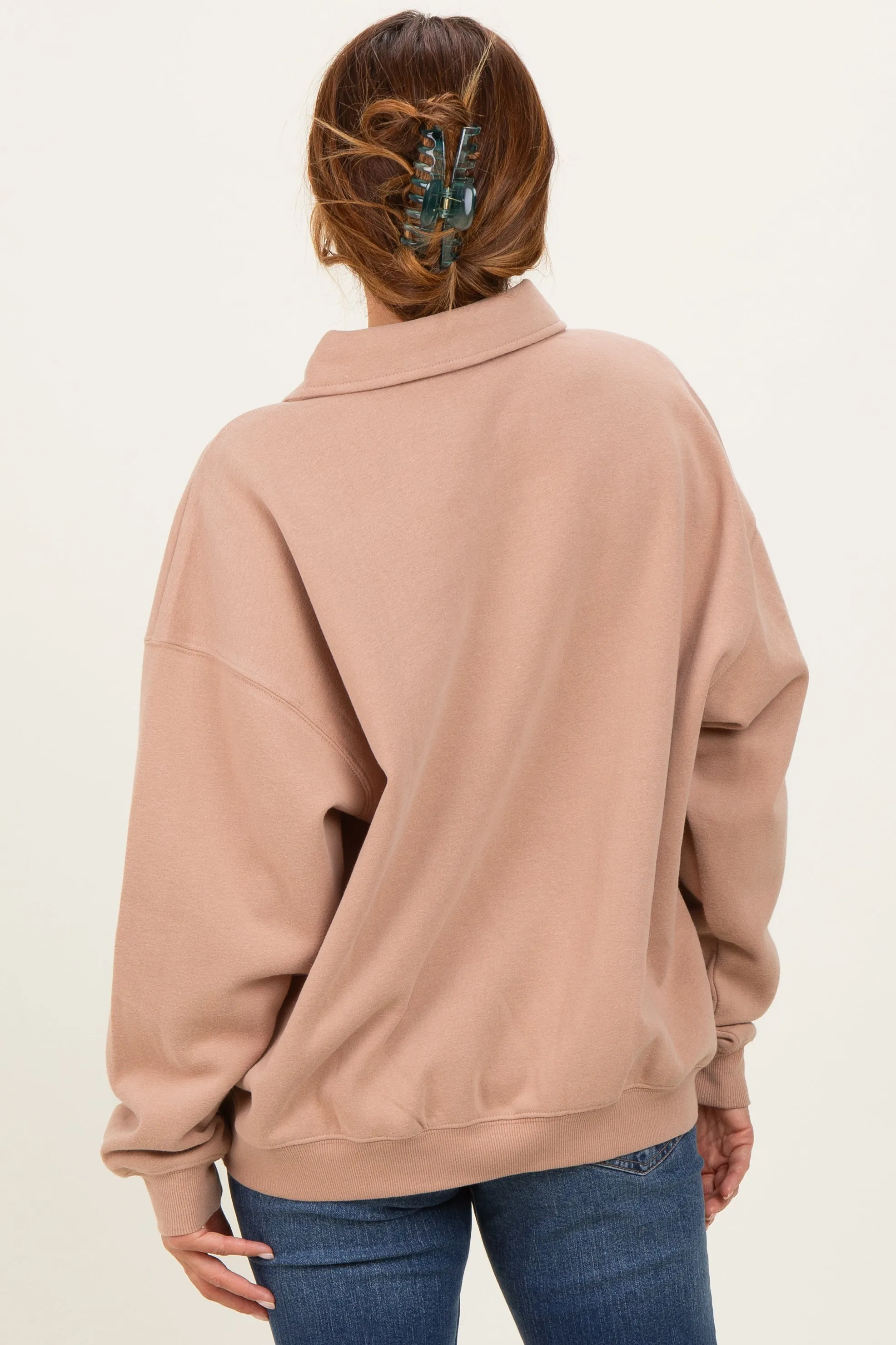 Camel Oversized Polo Pullover sold by Pinkblush product image thumbnail 4