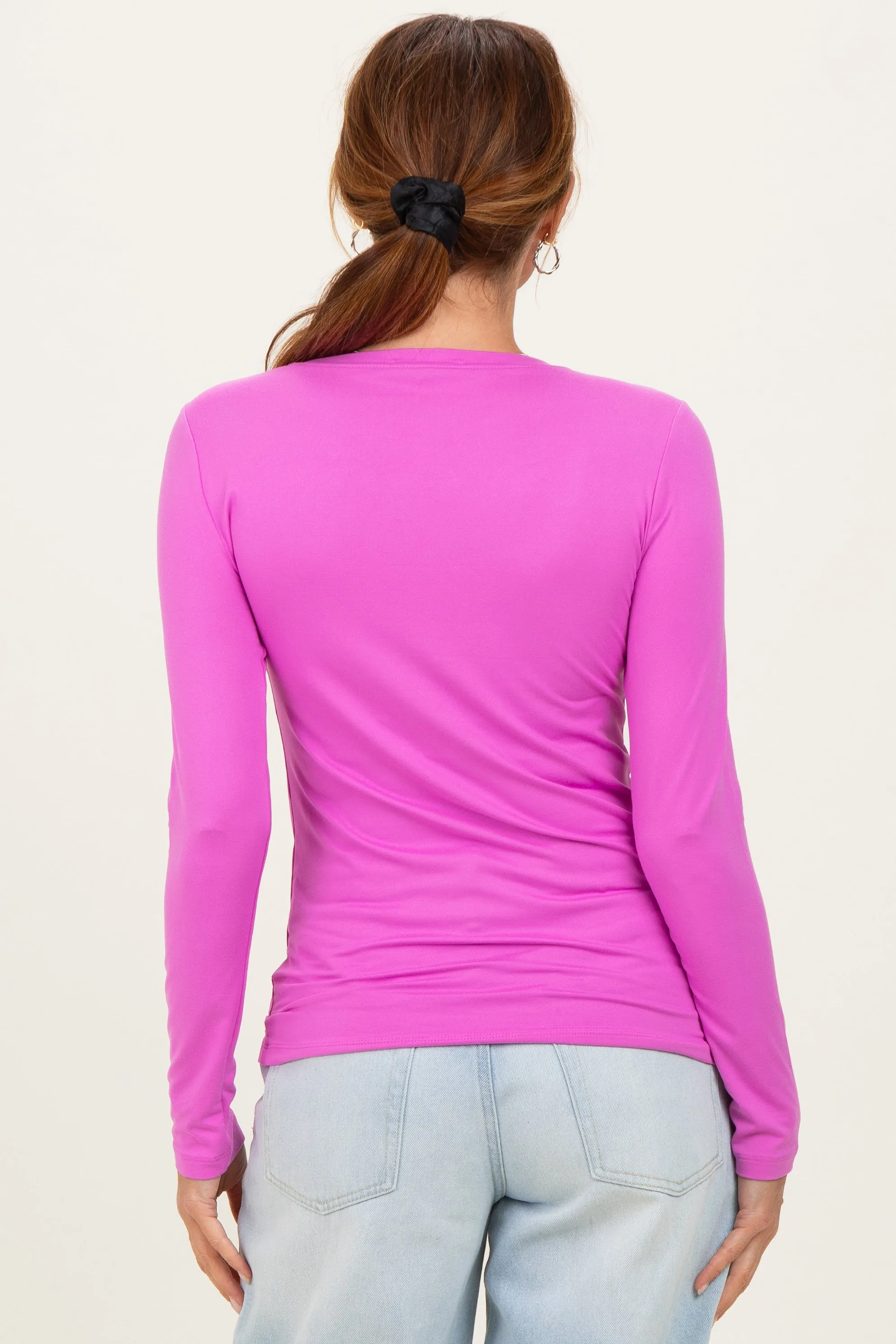 Bright Mauve Basic Long Sleeve Top sold by Pinkblush product image thumbnail 5