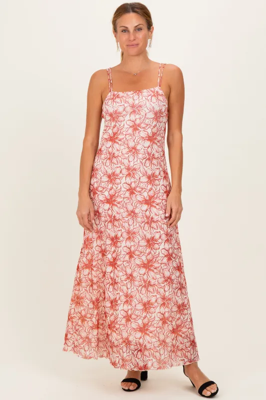 Red Floral Midi Dress made by Promesa