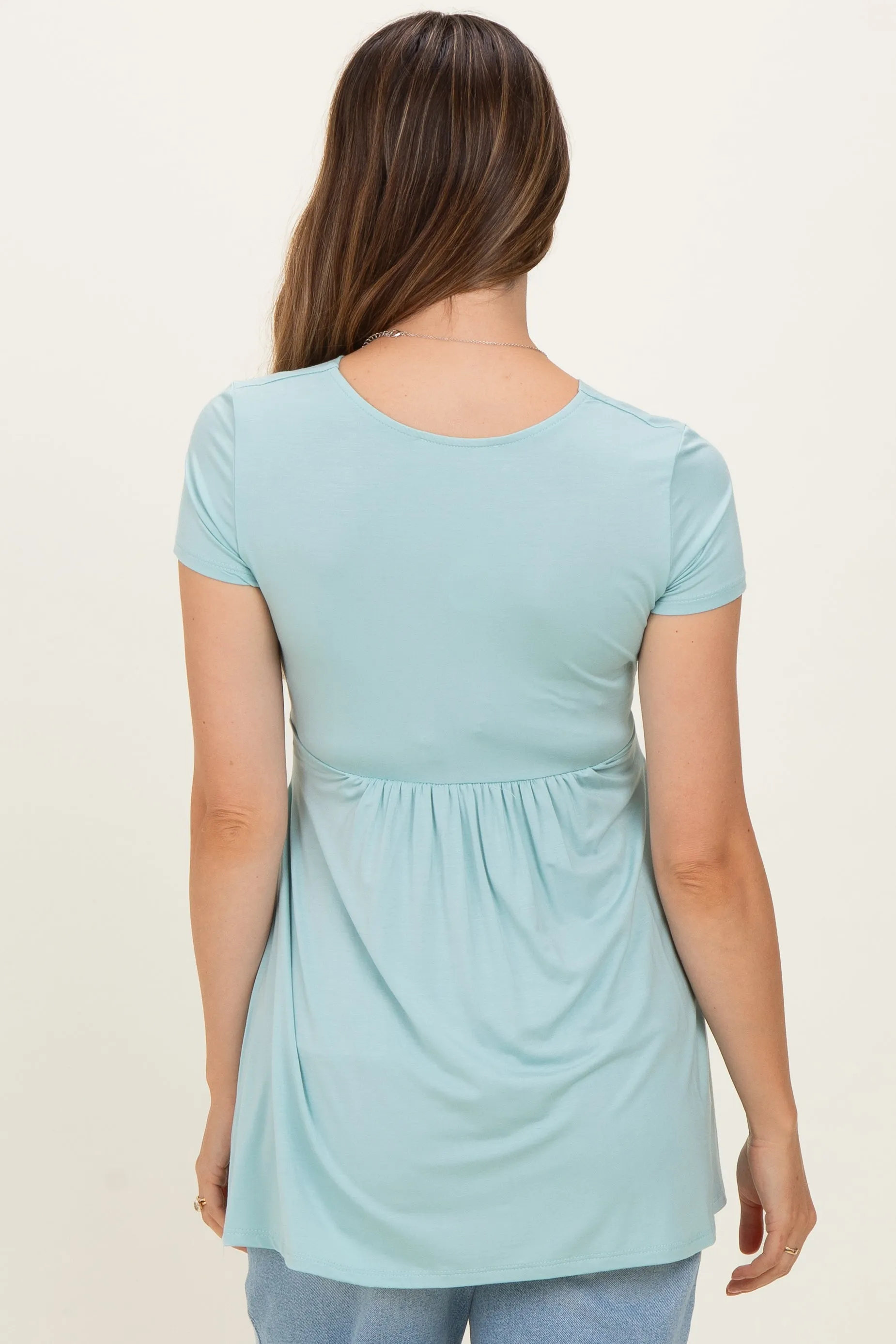 PinkBlush Seafoam Draped Front Maternity Nursing Top sold by Pinkblush product image thumbnail 4