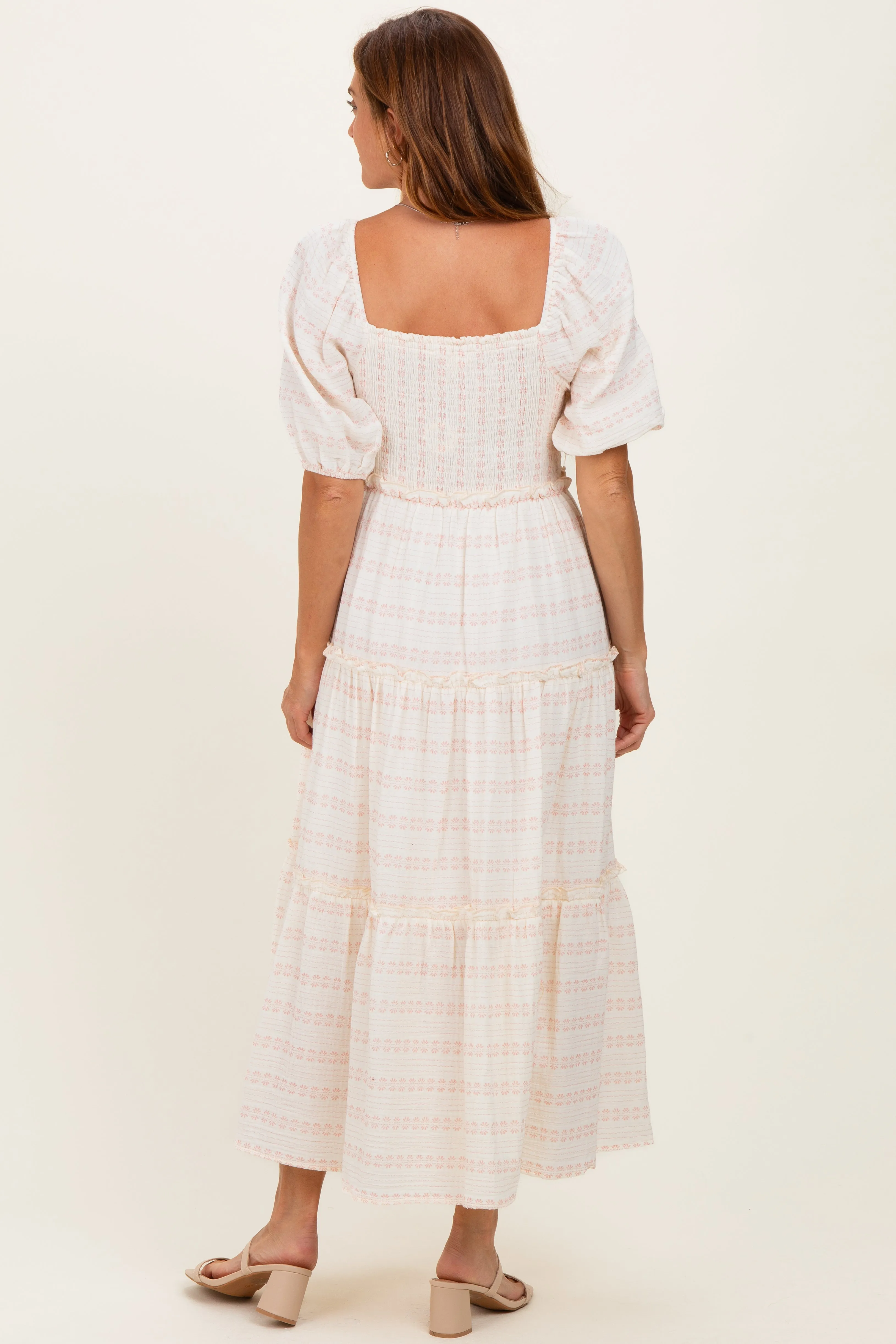 Pink Soft Floral Smocked Maxi Dress sold by Pinkblush