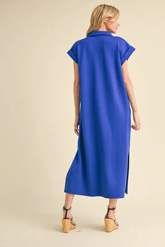 Royal Collared Pocket Midi Dress sold by Pinkblush product image thumbnail 2