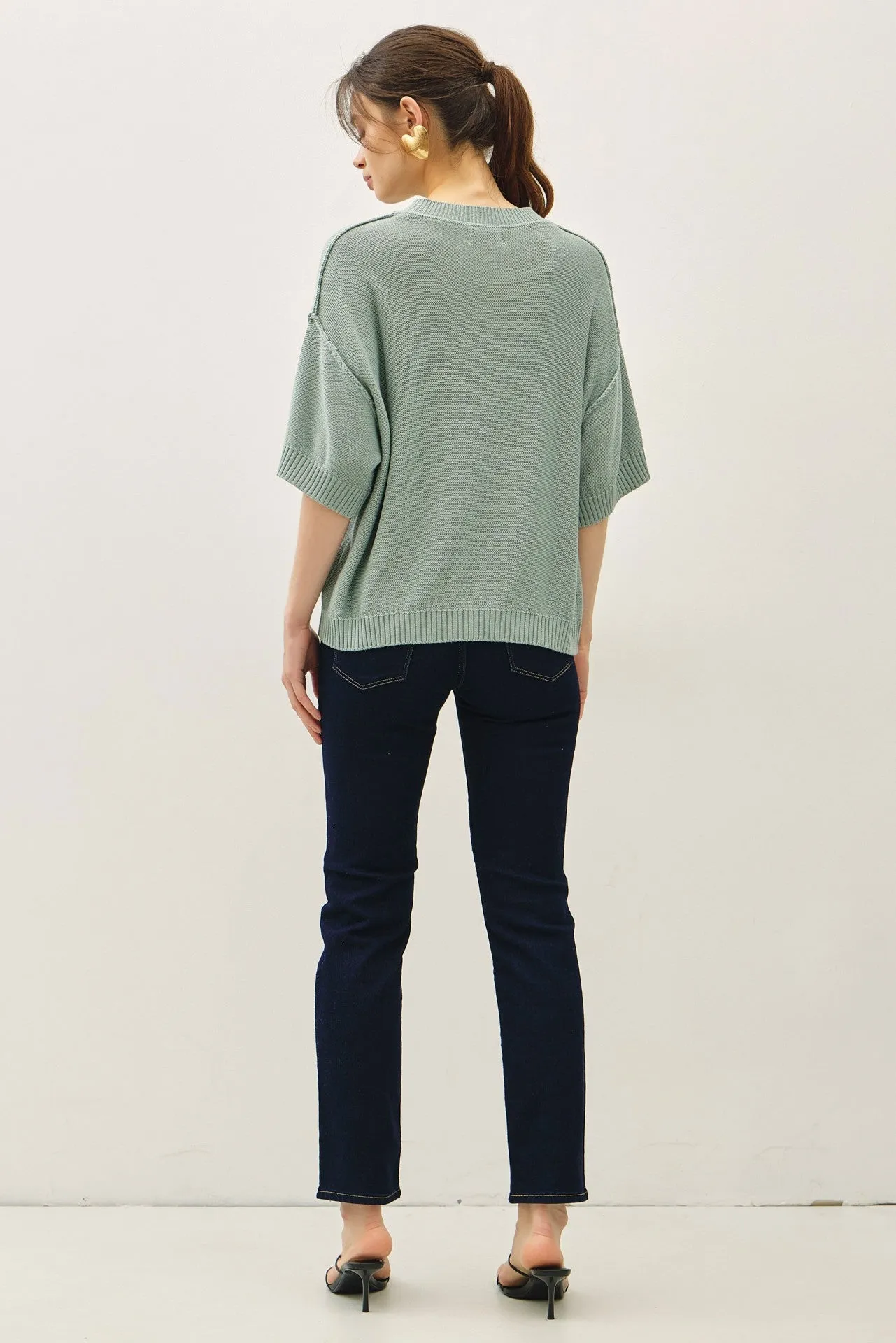 Jade Oversize Cut Sweater Top With Raw Edge sold by Pinkblush product image thumbnail 4