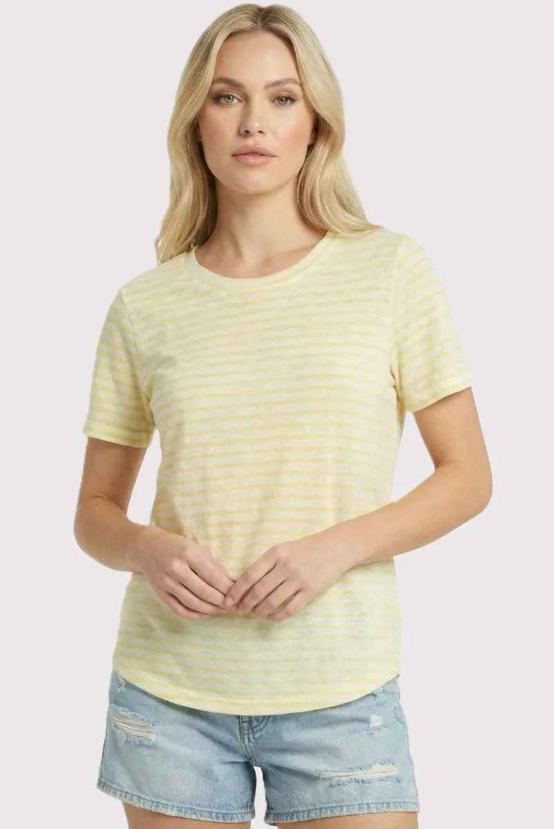 Yellow Striped Short Sleeve Top sold by Pinkblush product image thumbnail 2