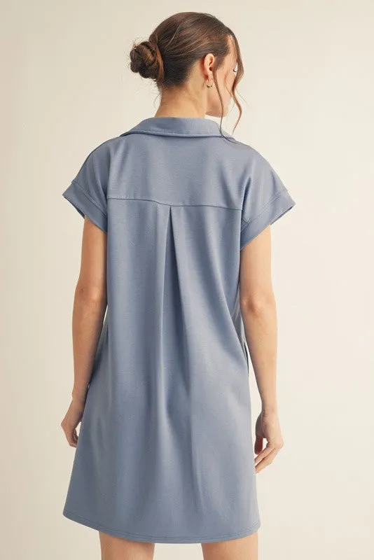 Denim Blue Collared Pocket Dress sold by Pinkblush product image thumbnail 2