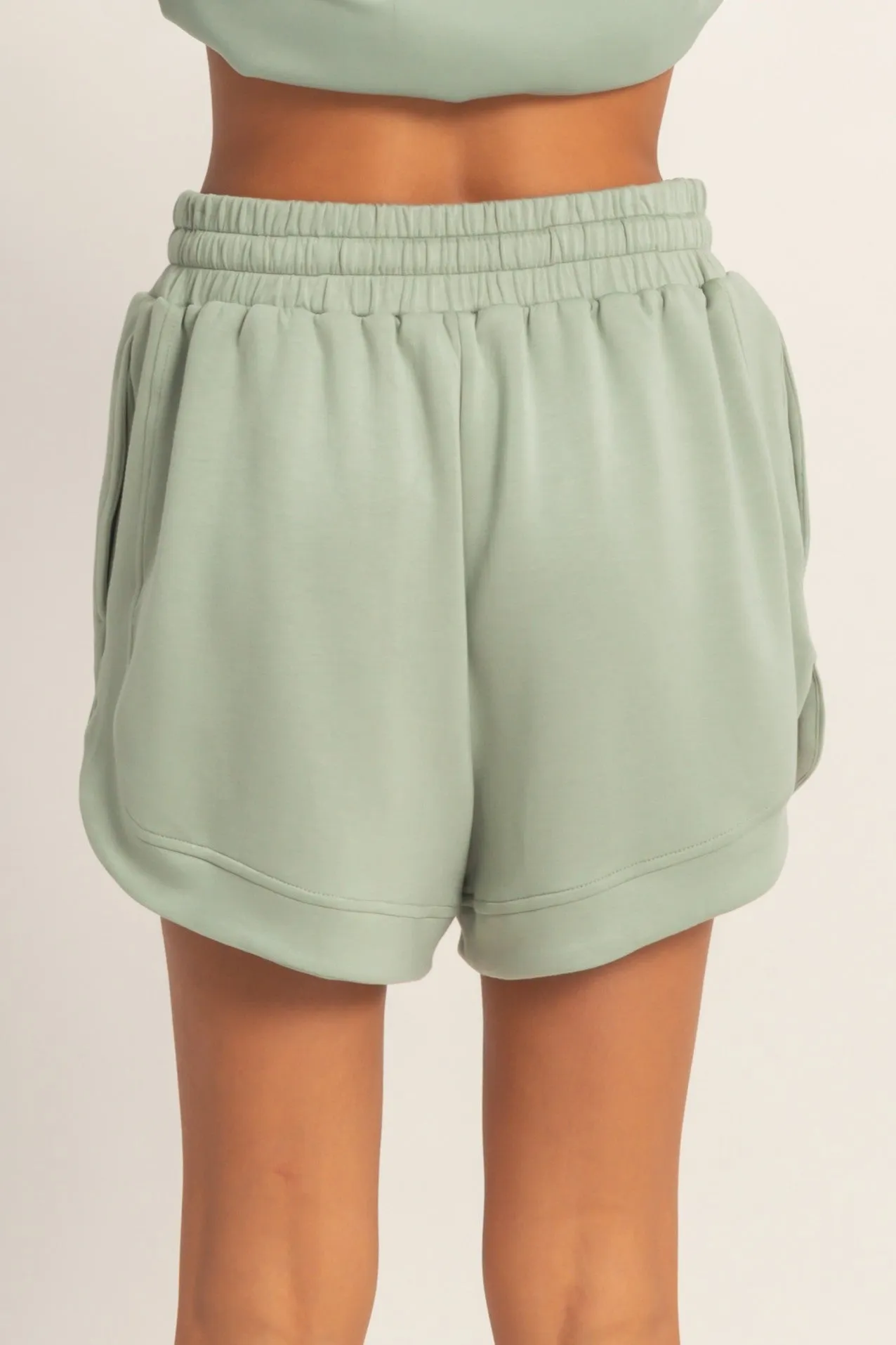 Sage Drawstring Relaxed Fit Shorts sold by Pinkblush product image thumbnail 4