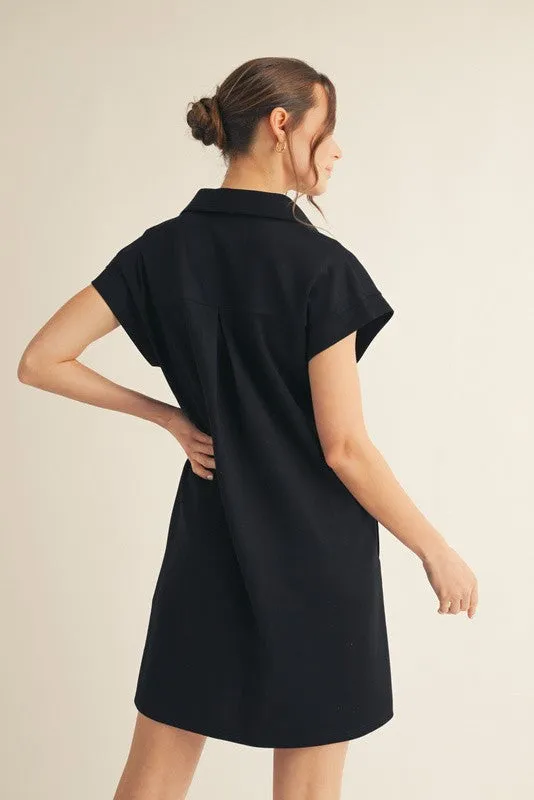 Black Collared Pocket Dress sold by Pinkblush product image thumbnail 2