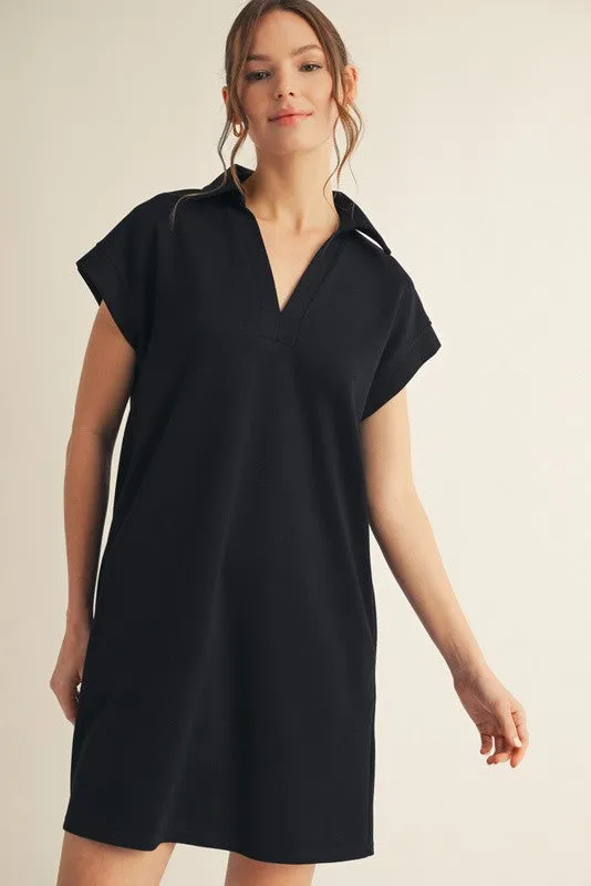 Black Collared Pocket Dress sold by Pinkblush