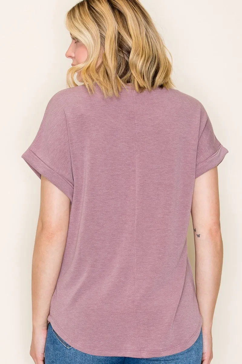 Mauve Cuff Sleeve Top sold by Pinkblush product image thumbnail 3