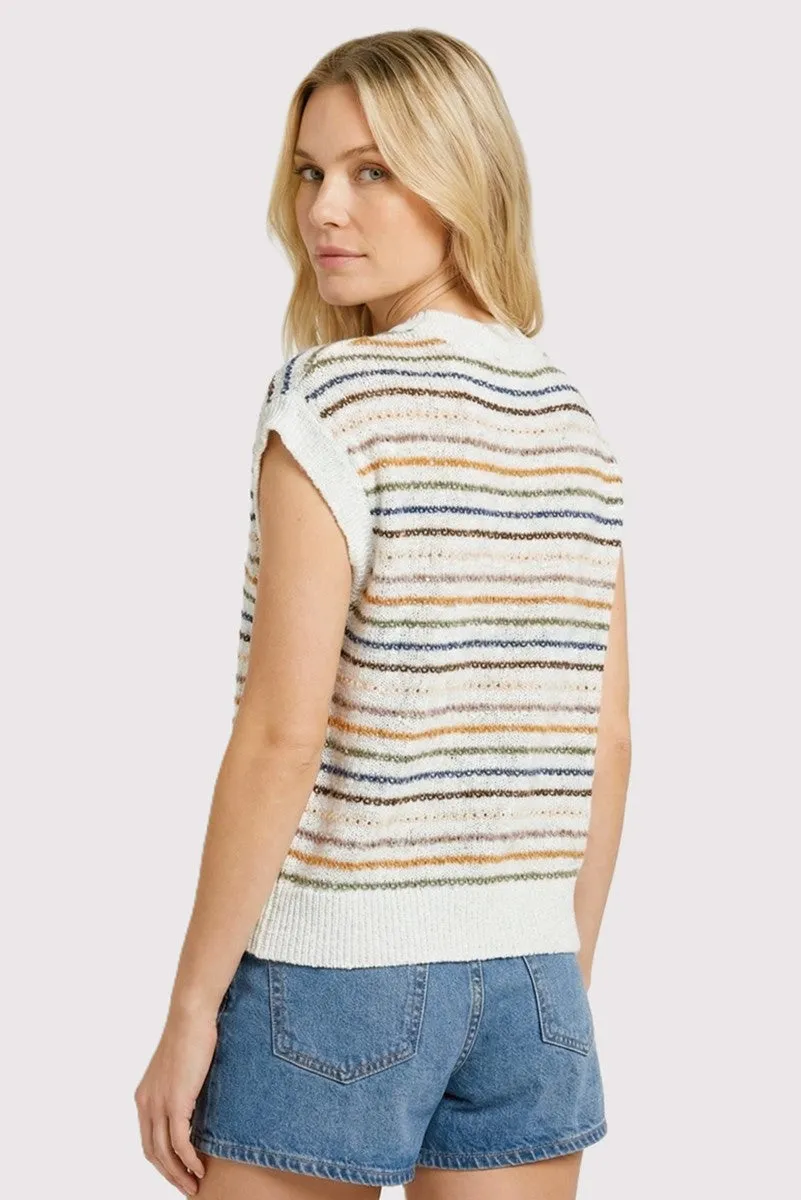 Navy Multicolor Striped Sweater Top sold by Pinkblush product image thumbnail 3